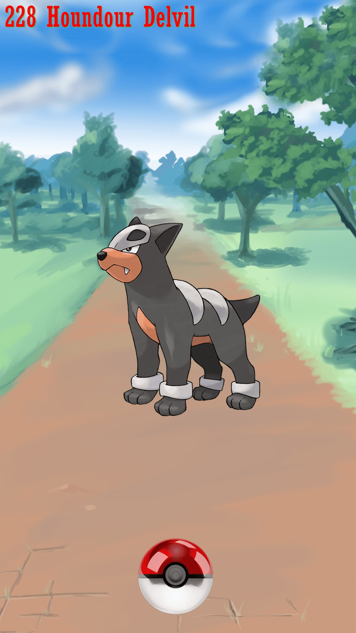 1250x2210 Street Pokeball Houndour Delvil, Phone