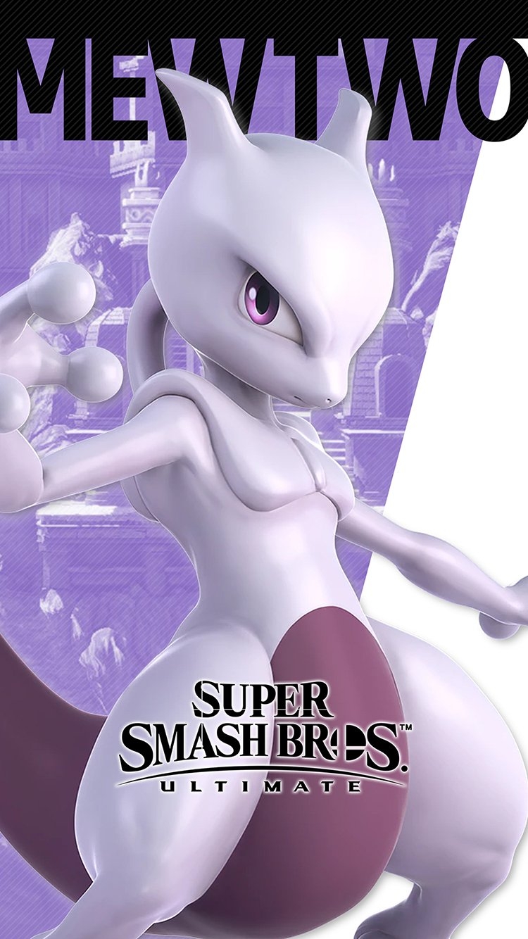 750x1340 Super Smash Bros Ultimate Mewtwo Wallpaper with Monocle, Phone