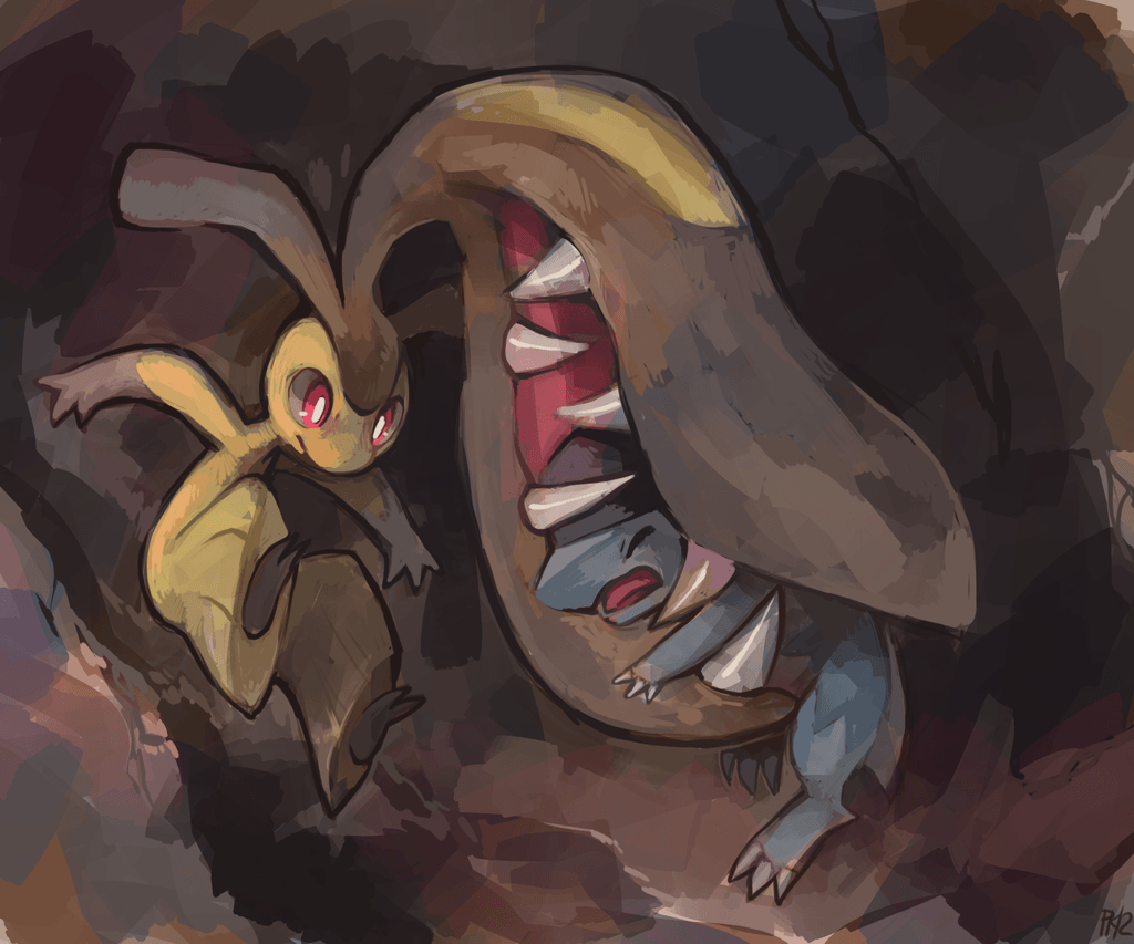 1030x860 biting brown_background claws closed_eyes cranidos extra_mouth, Desktop