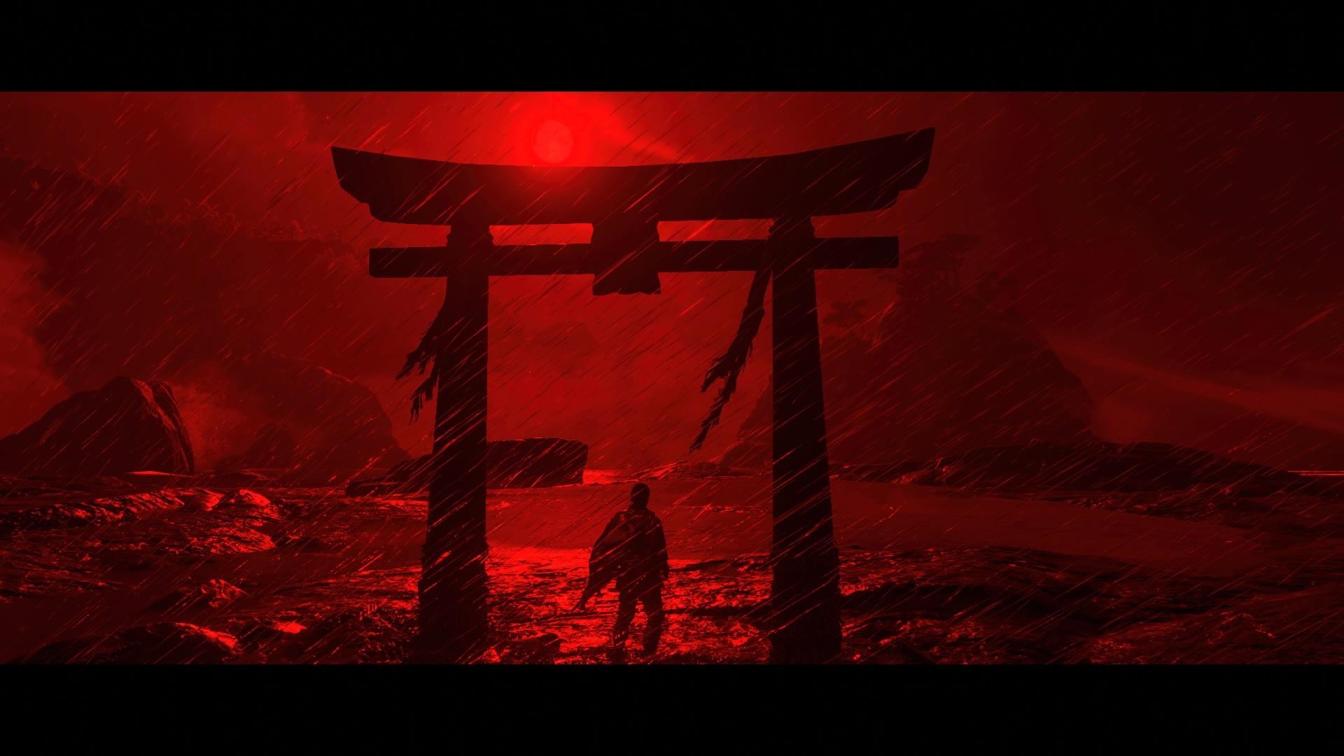 1920x1080 Ghost of Tsushima I love this photo mode so much. I felt the samurai red was fitting for this scene.: playstation, Desktop