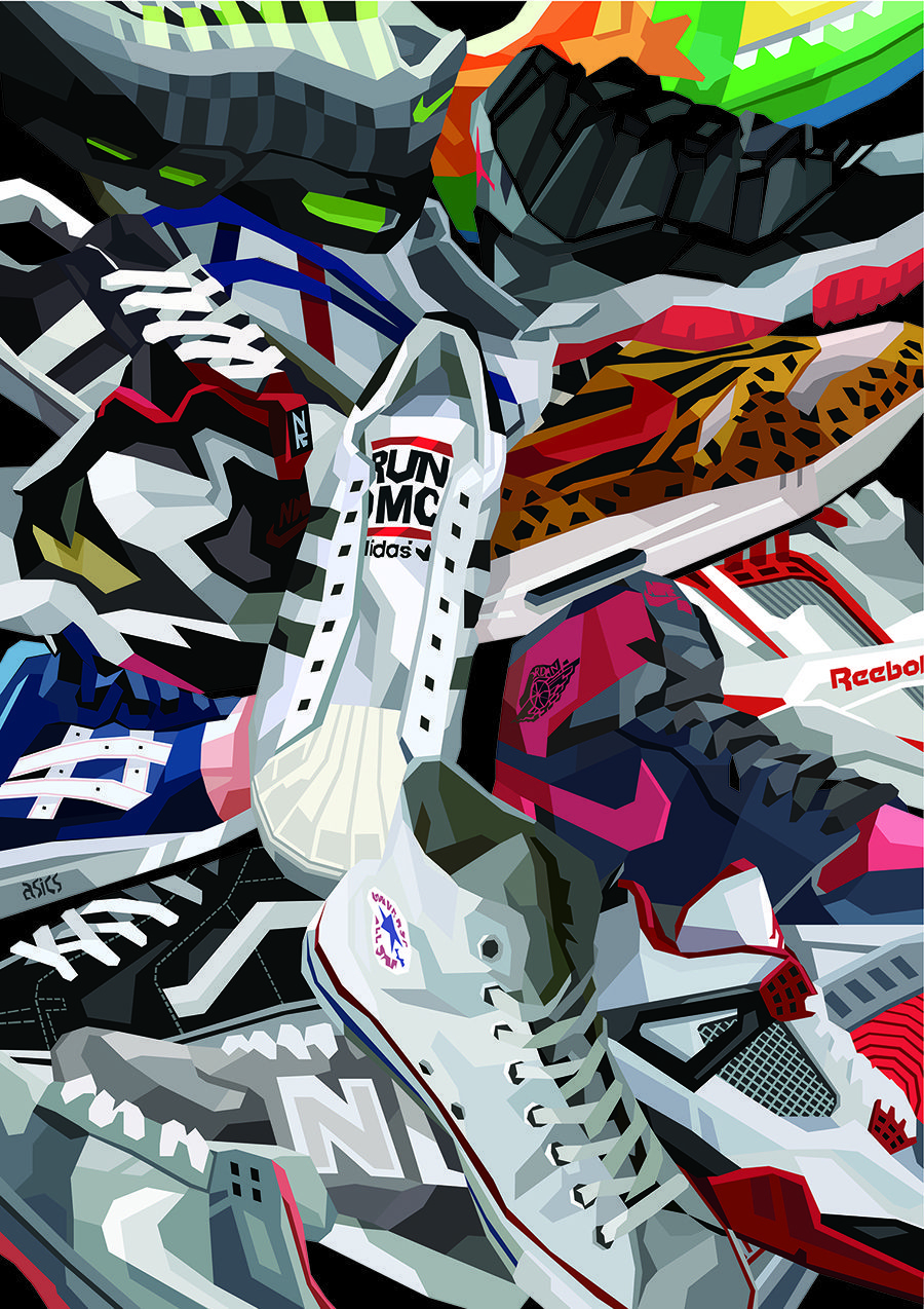 900x1280 Sneaker Collage Wallpaper, Phone