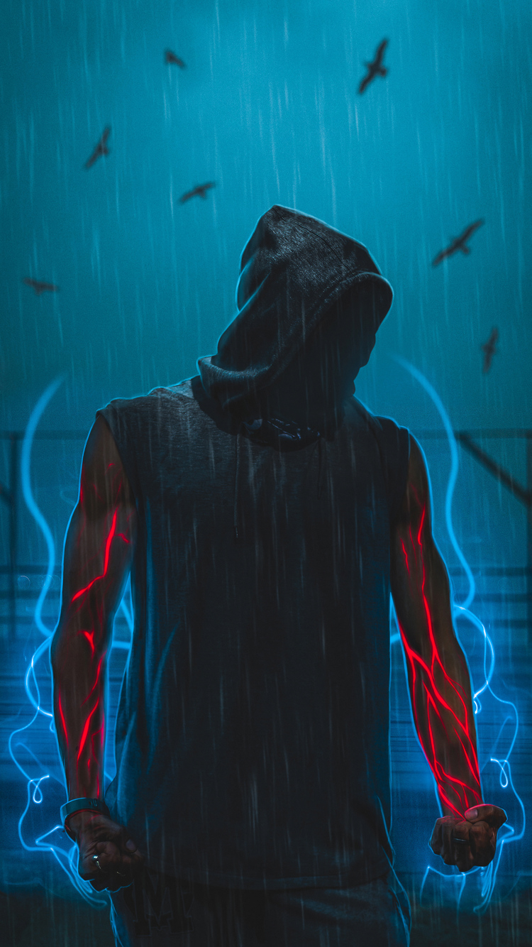 750x1340 Hoodie Man Powers 4k iPhone iPhone 6S, iPhone 7 HD 4k Wallpaper, Image, Background, Photo and Picture, Phone