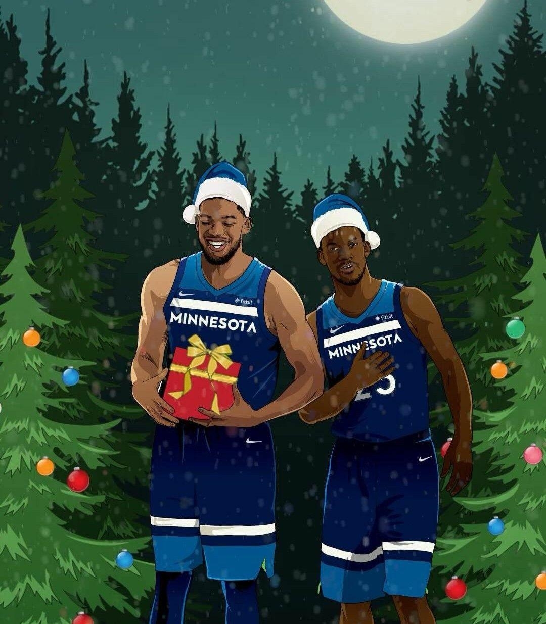 1080x1240 Karl Anthony Towns and Jimmy Butler Christmas edit. Nba, Phone