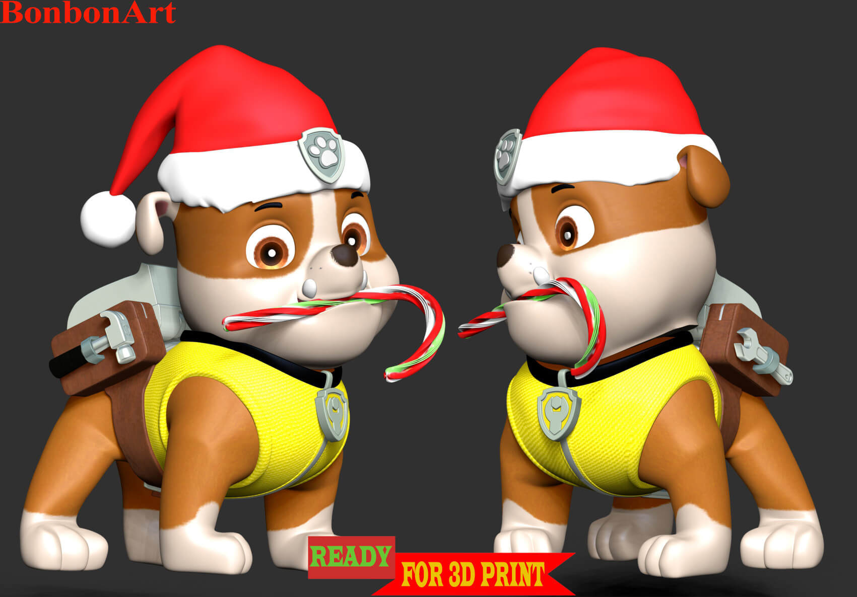 1710x1190 Rubble Paw Patrol Christmas 3D Print Model by Bon Bon Art, Desktop