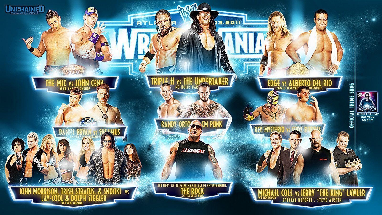 1600x900 WWE WrestleMania 27 "Complete Matchcard" Wallpaper Unchained WWE, Desktop