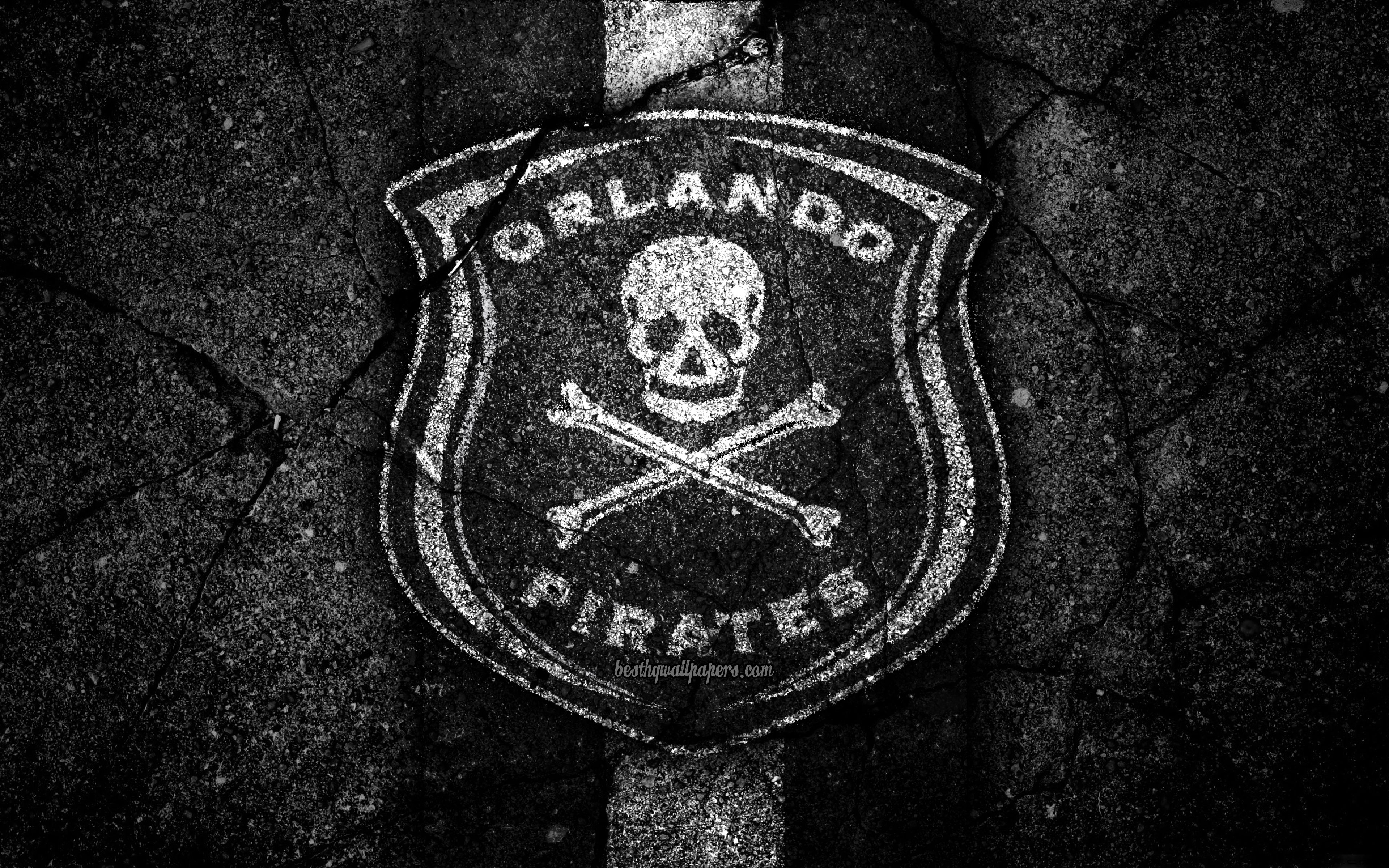 3840x2400 Download wallpaper Orlando Pirates FC, 4k, emblem, South African, Desktop