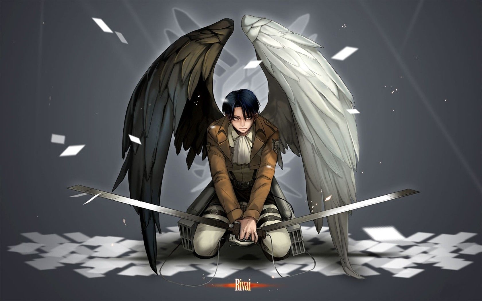 1680x1050 Levi Angel Wings Attack On Titan Wallpaper Download HD Background, Desktop