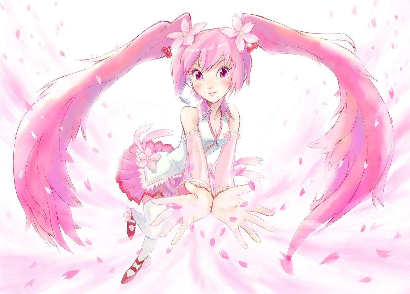 1600x1150 Vocaloid Hatsune Miku twintails Sakura Miku detached sleeves, Desktop