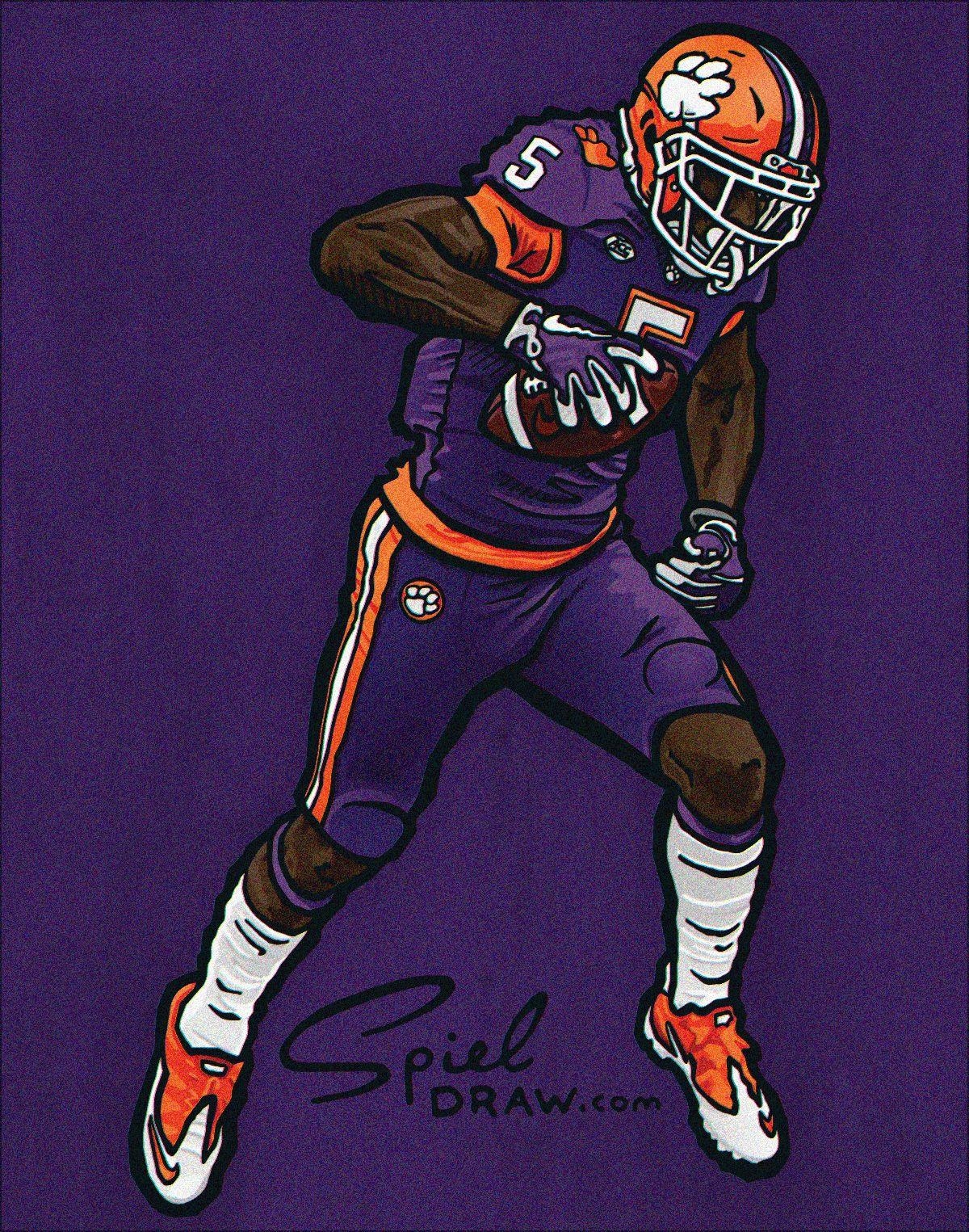 1200x1530 Digital illustration of Clemson wide receiver Tee Higgins. Created, Phone