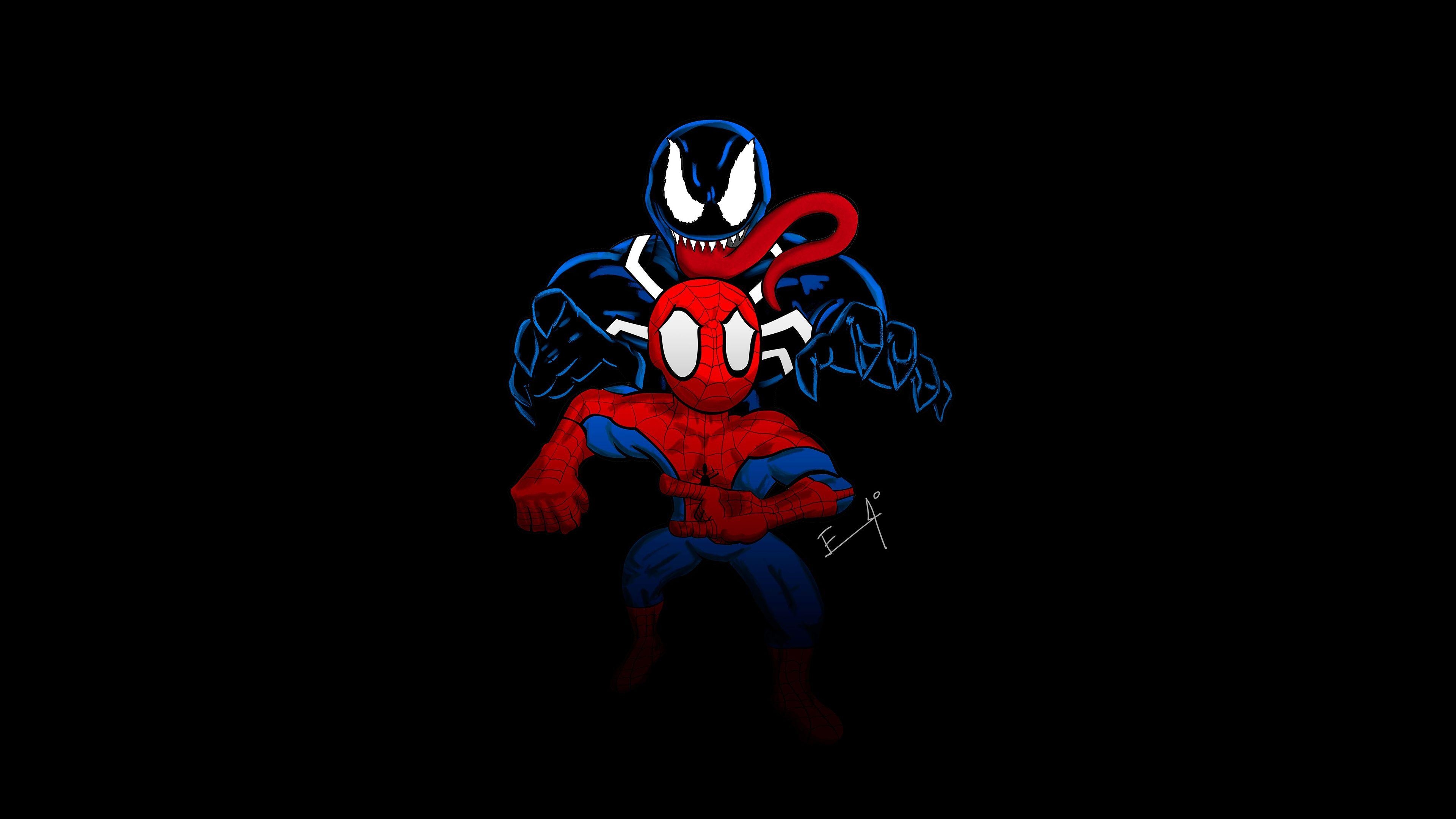 3840x2160 Wallpaper 4k Little Spider Man And Venom 4k 4k Wallpaper, Artist Wallpaper, Artwork Wallpaper, Behance Wallpaper, Hd Wallpaper, Spiderman Wallpaper, Super. Örümcek Adam, Desktop