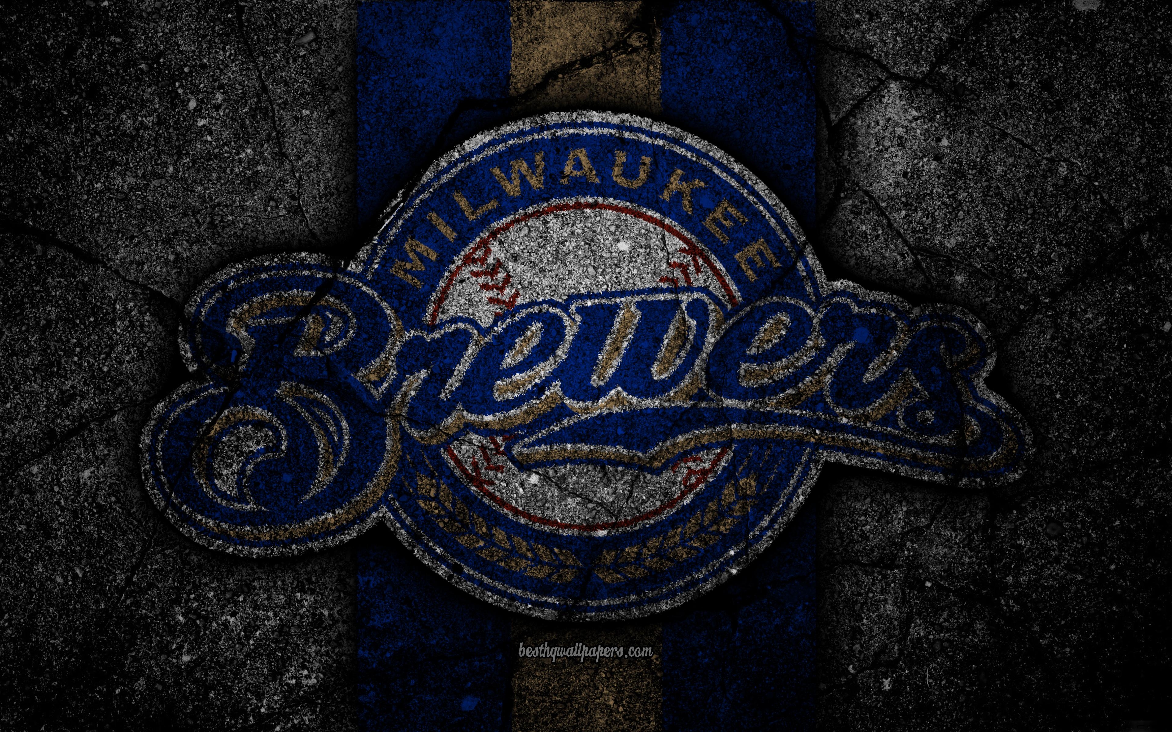 3840x2400 Download wallpaper 4k, Milwaukee Brewers, logo, MLB, baseball, USA, Desktop