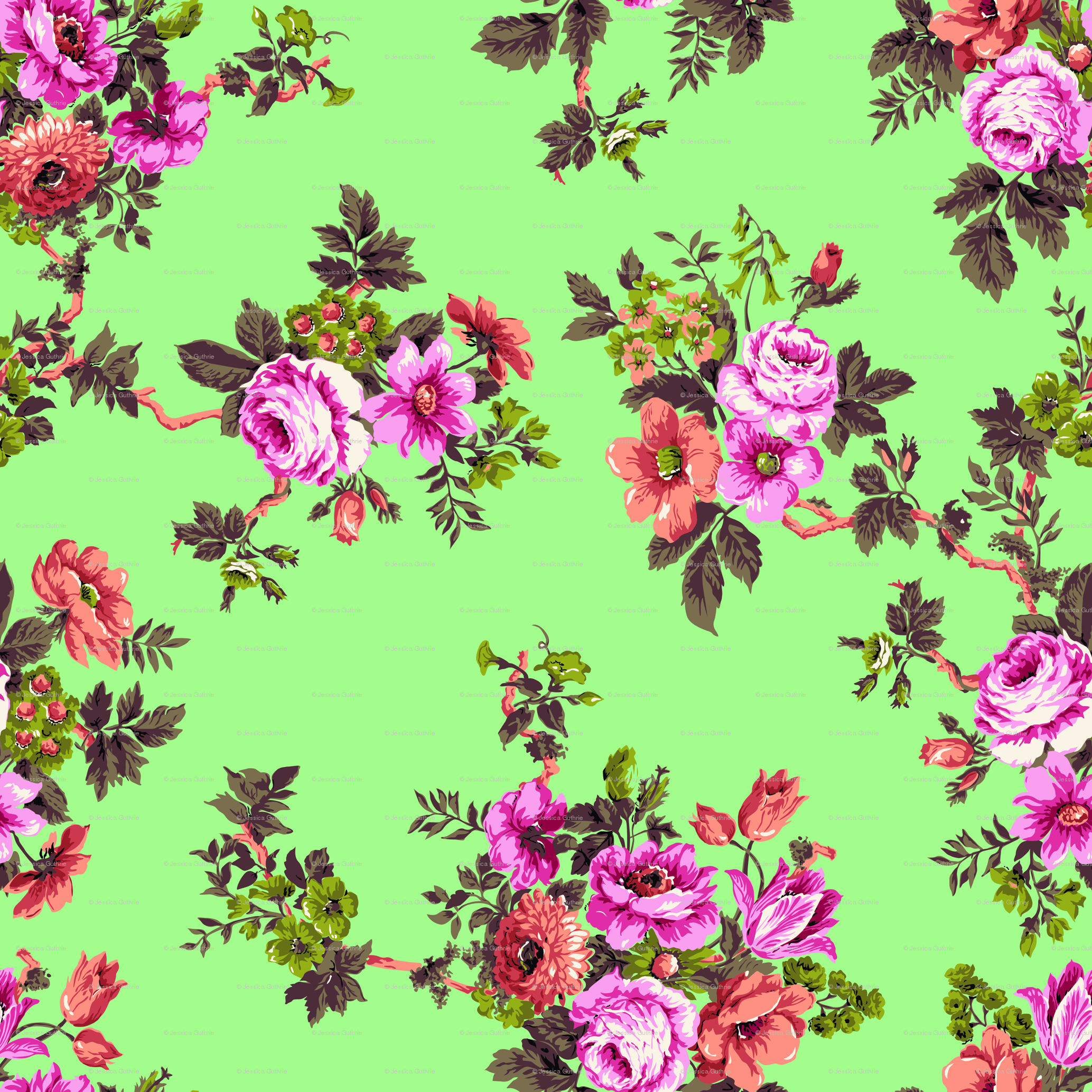 2070x2070 Floral Print Wallpaper for Desktop, Phone