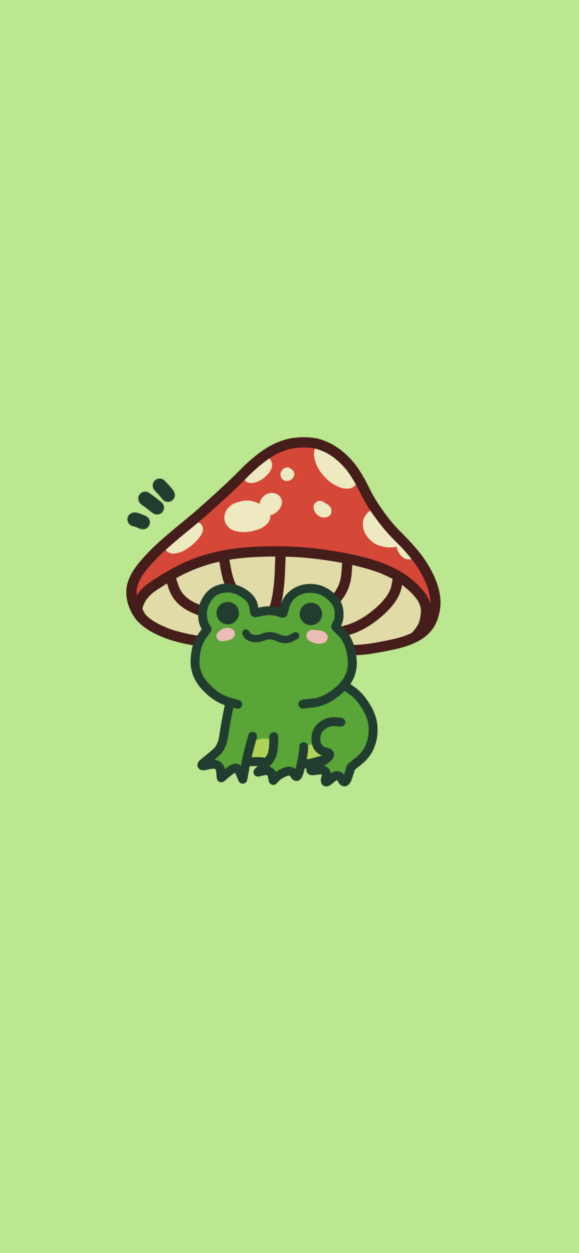 1190x2560 Cute Frog & Mushroom Green Wallpaper Frog Wallpaper, Phone