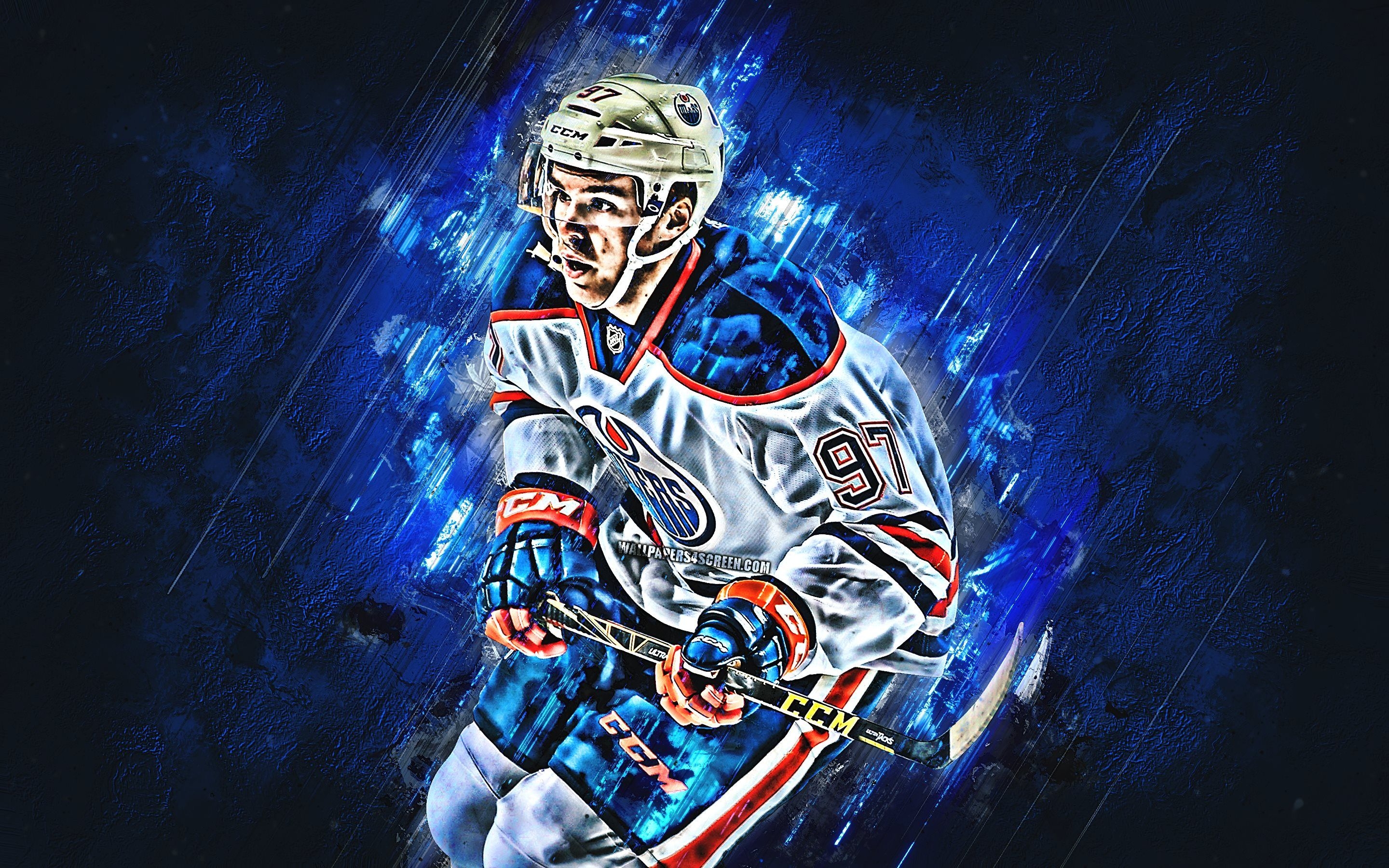 2880x1800 Download wallpaper Connor McDavid, grunge, Edmonton Oilers, NHL, hockey, blue stone, hockey stars, McDavid, hockey players, neon lights, mcdavid97 for desktop with resolution. High Quality HD picture wallpaper, Desktop