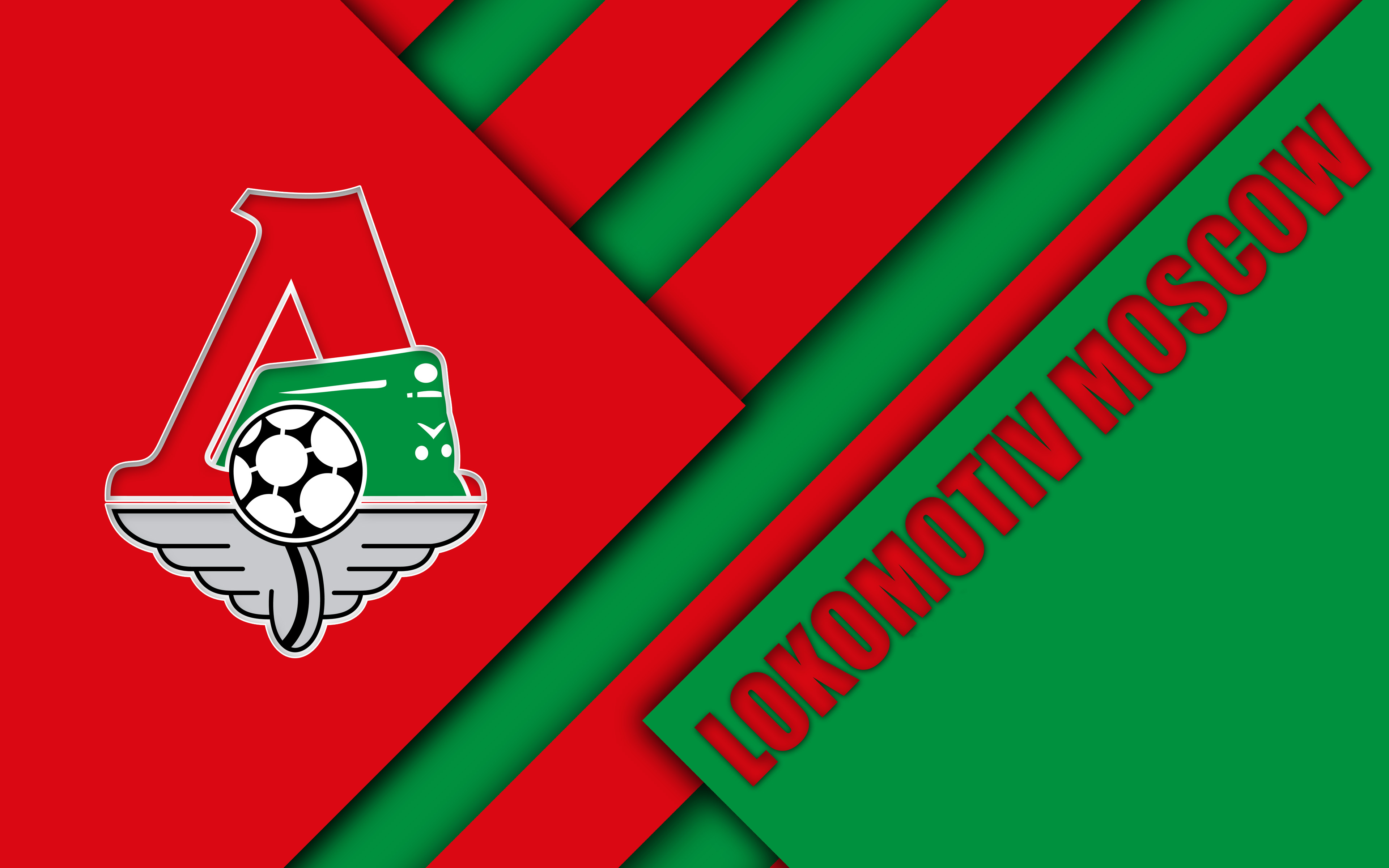 3840x2400 FC Lokomotiv Moscow, Emblem, Soccer, Logo wallpaper and background, Desktop