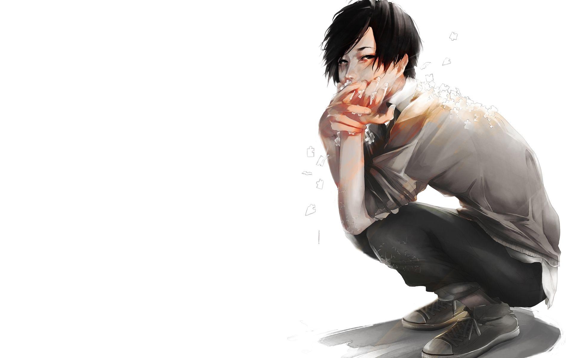 1920x1200 Anime Boy Sitting wallpaper, Desktop