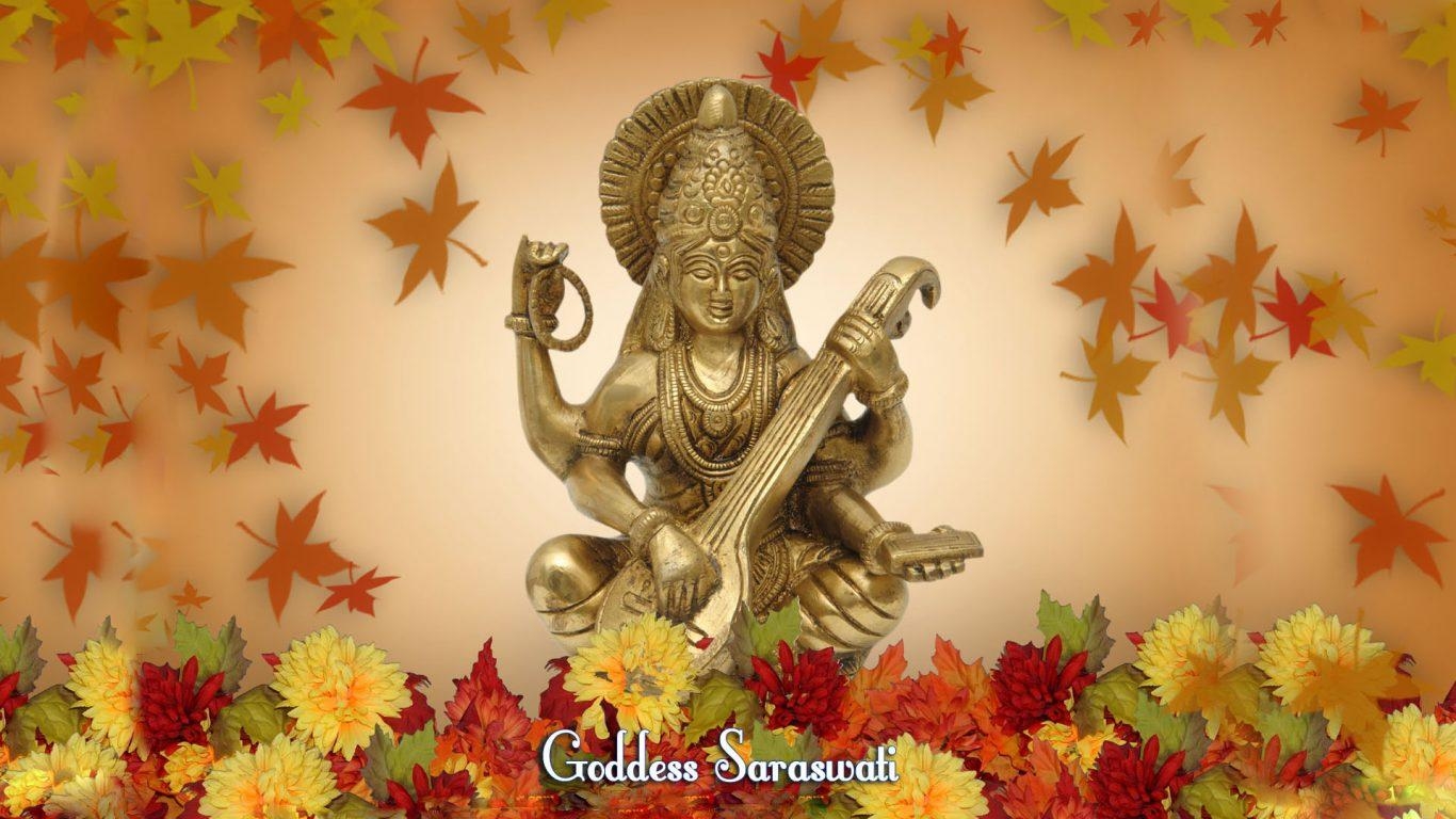 1370x770 Goddess Saraswati Wallpaper Mobile. Hindu Gods and Goddesses, Desktop