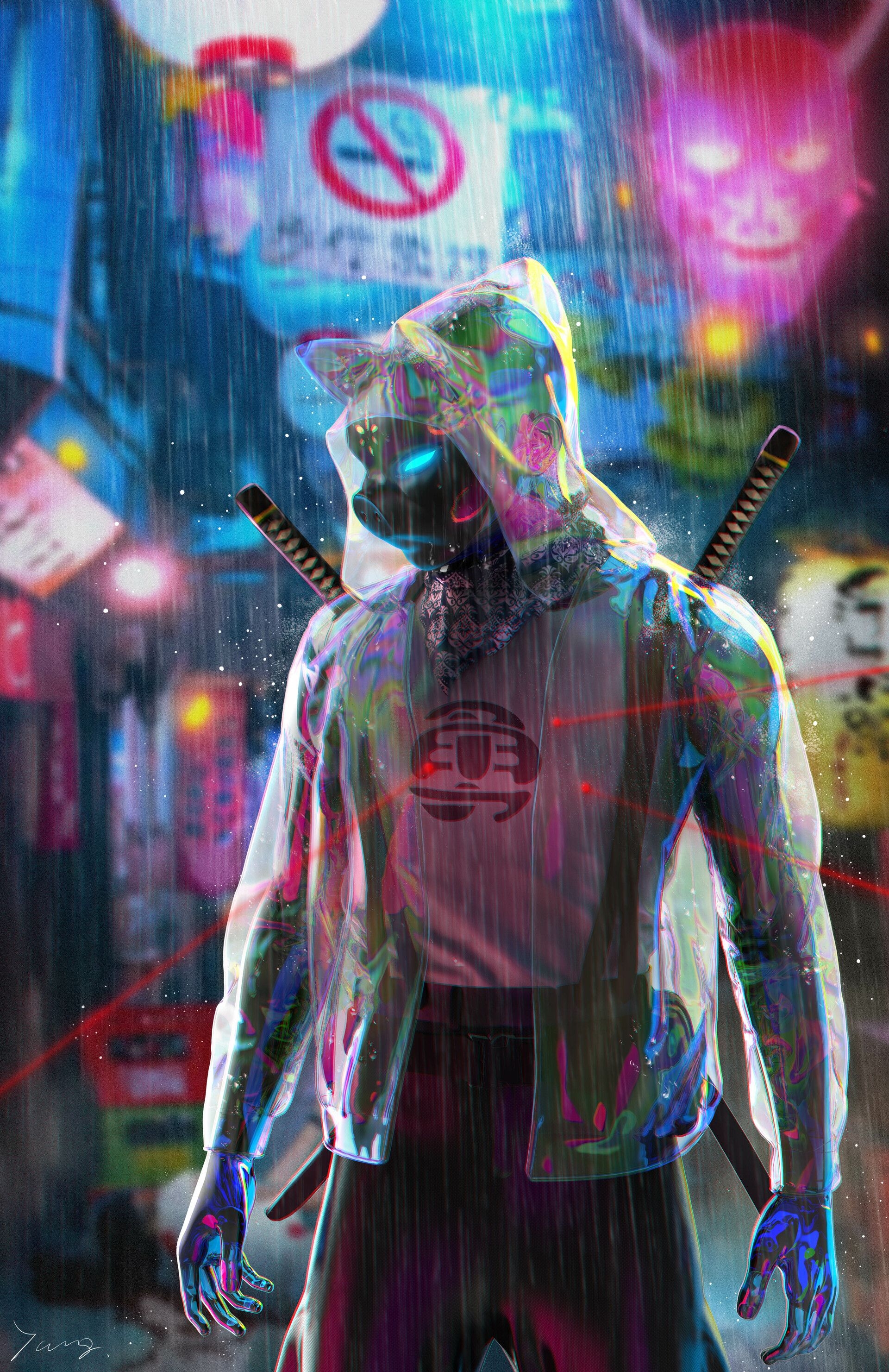 1920x2970 PIG ╯°□°）╯︵ ┻━┻ #cyberpunk #artwork By Yang Tuo •Artstation•. Cyberpunk tattoo, Futuristic art, Cyberpunk art, Phone