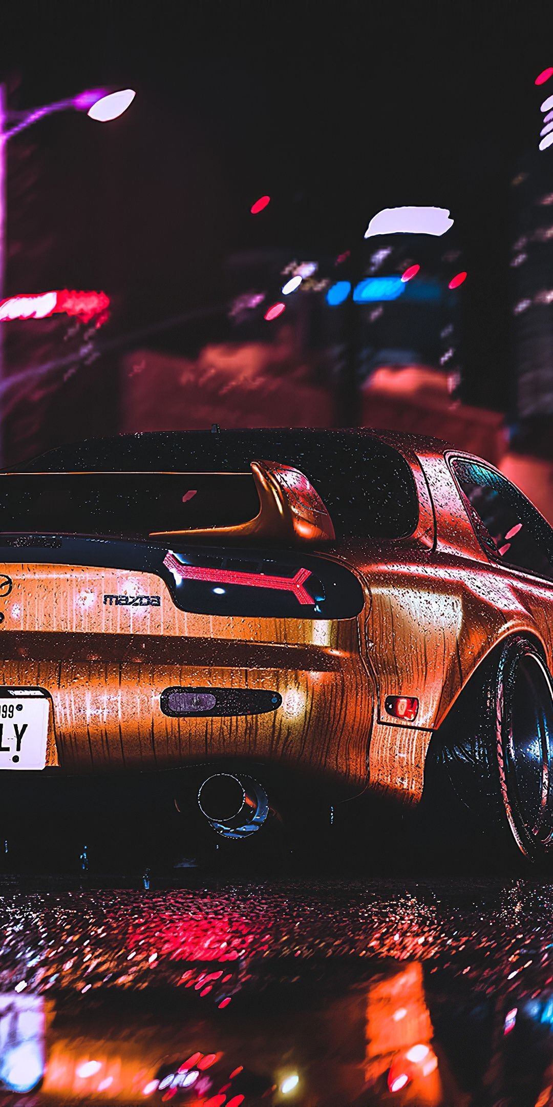 1080x2160 Mazda RX Rear View, Artwork Wallpaper. Jdm Wallpaper, Phone