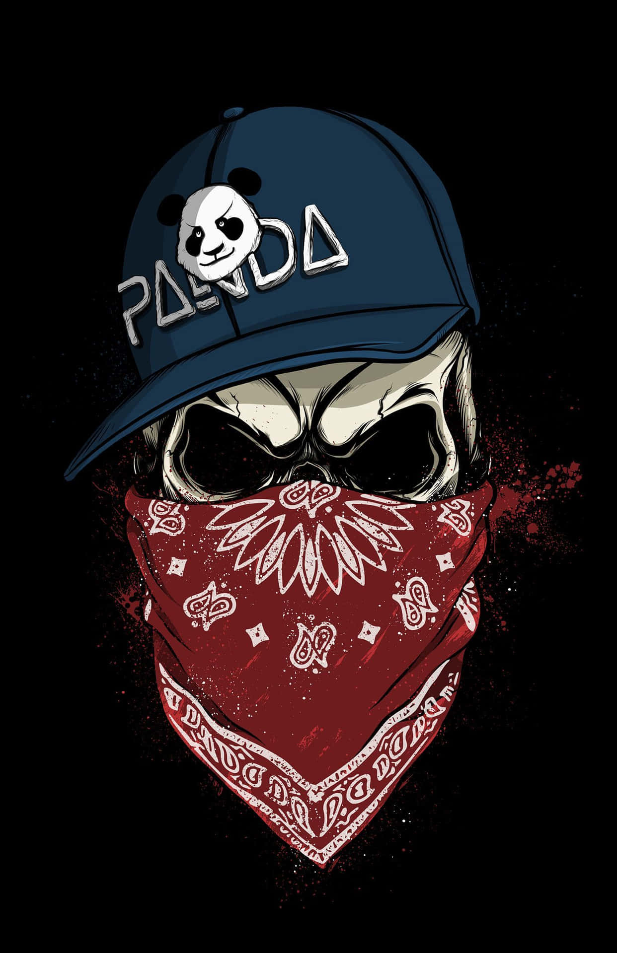 1250x1920 Download Dope Gangster Skull With Panda Cap Wallpaper, Phone