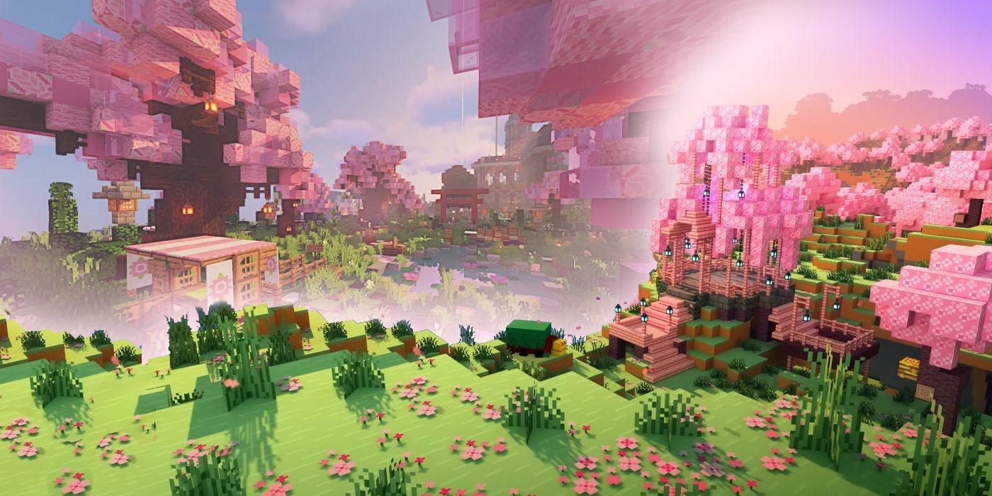 1400x700 Best Minecraft Seeds For Cherry Blossom, Dual Screen