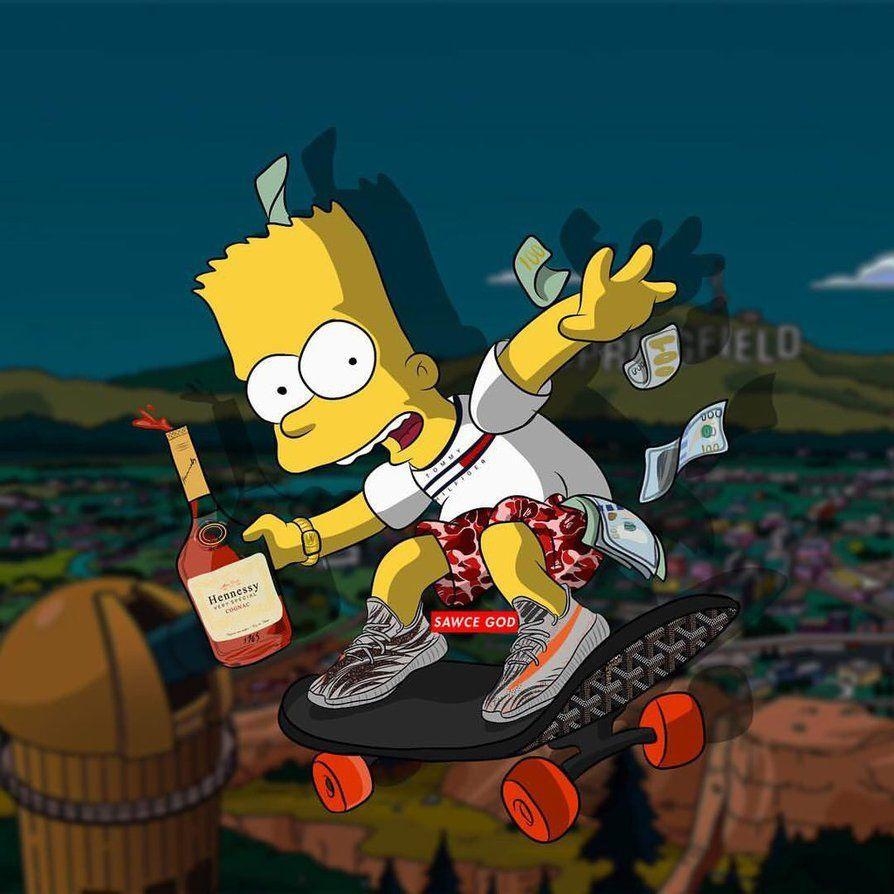 900x900 BAPE Bart Simpson Wallpaper, Phone