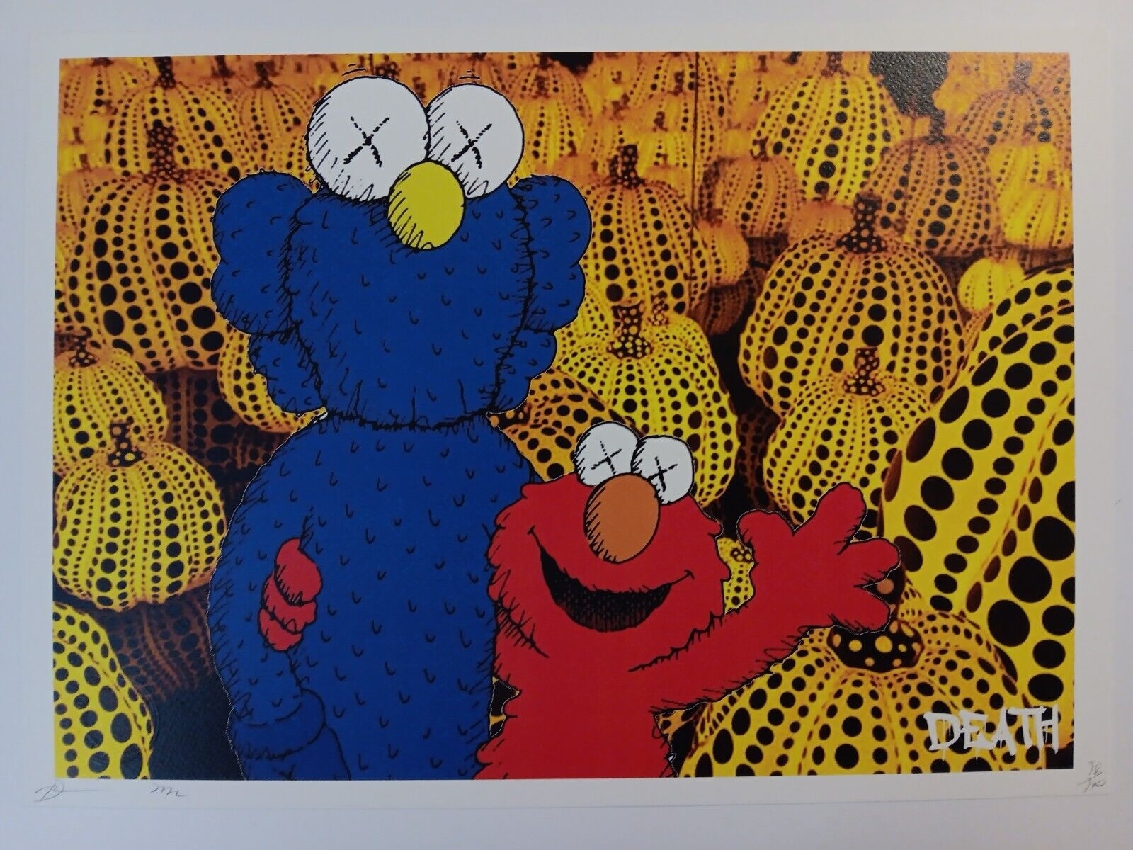 1600x1200 MUPPETS ELMO KAWS ART POSTER PRINT YAYOI KUSAMA DEATH NYC Ltd ED SIGNED, Desktop