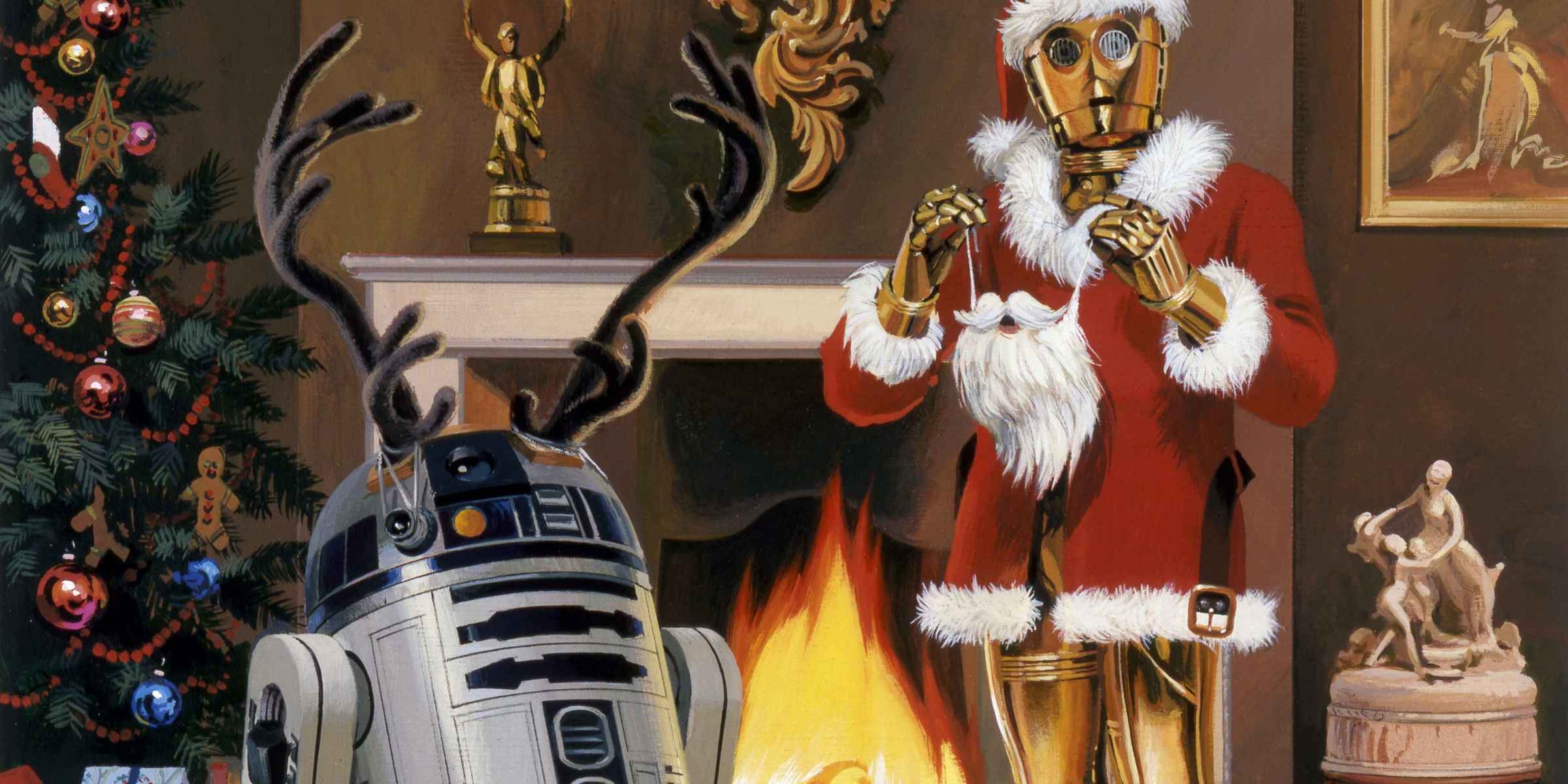 2400x1200 The Night Before Christmas in a Galaxy Far, Far Away, Dual Screen