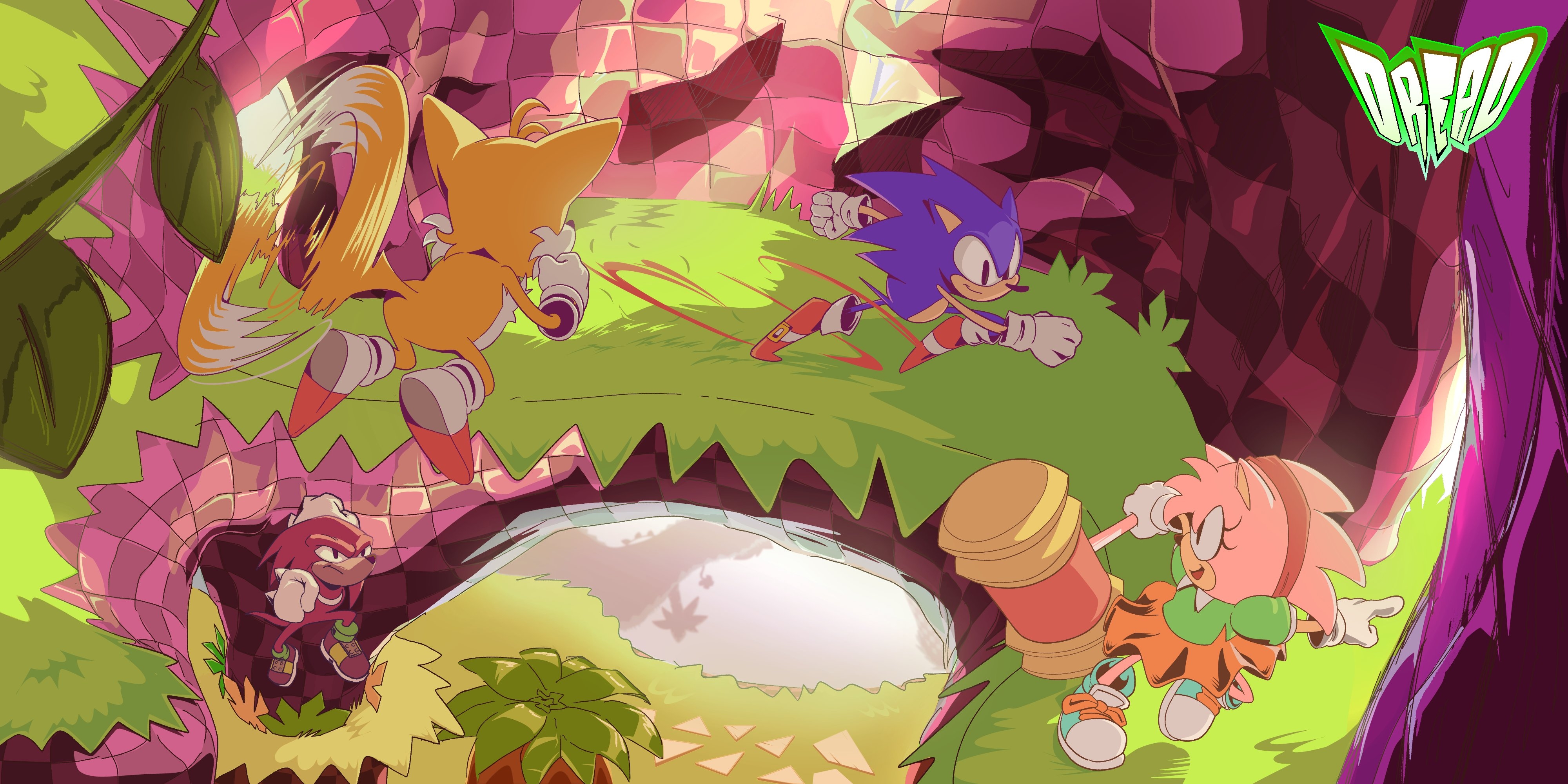 4000x2000 DREAD -! - I'm really loving how Sonic Superstars looks and that gave me motivation to draw the gang all together!, Dual Screen