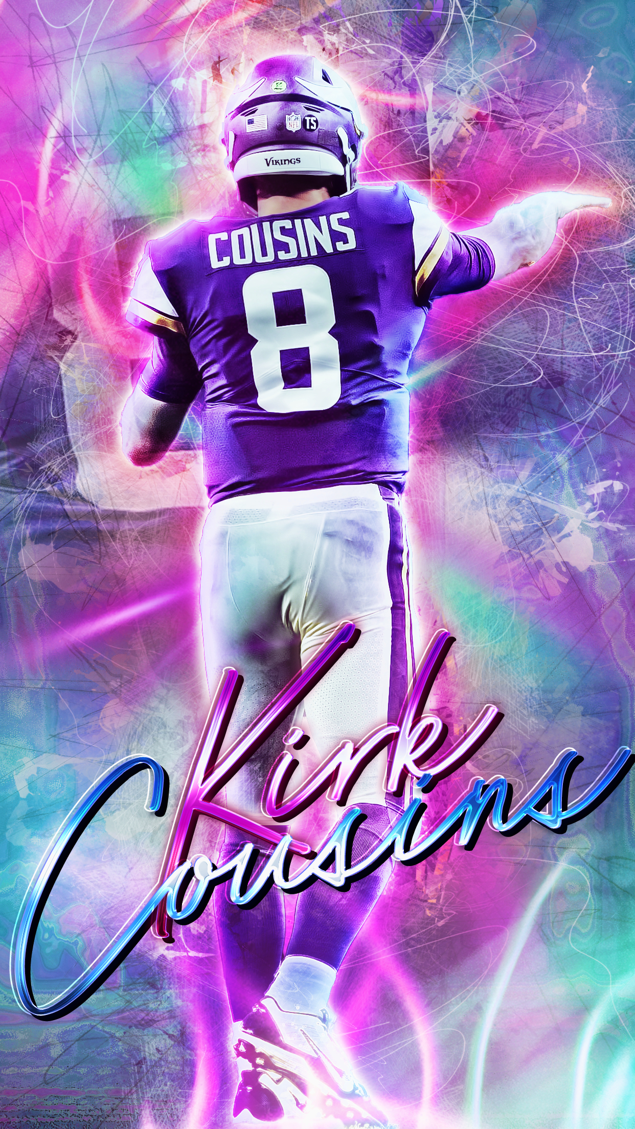 1250x2210 Kirk Cousins Miami Vice style wallpaper: minnesotavikings, Phone