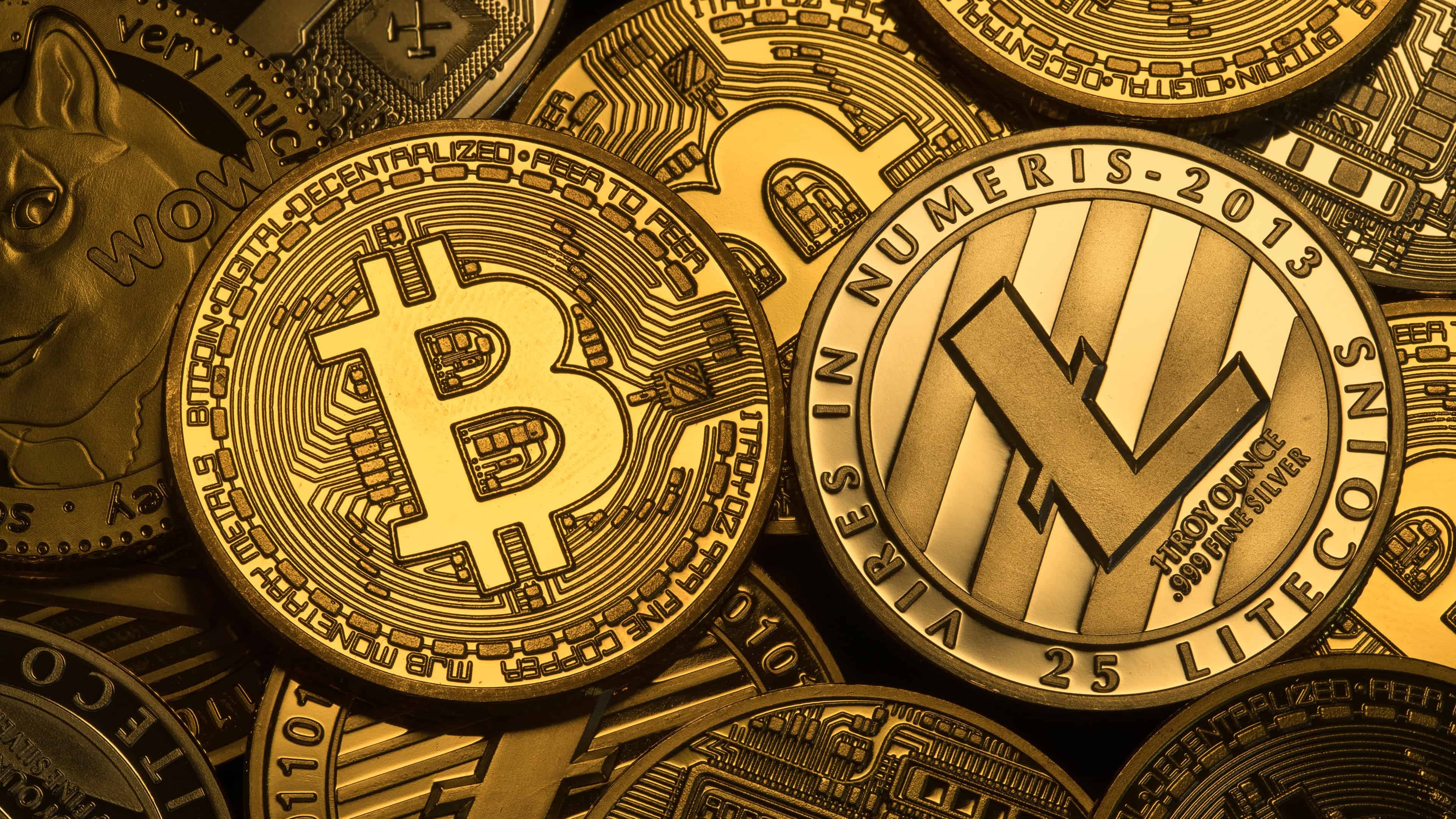 3840x2160 Cryptocurrency Coins UHD 4K Wallpaper, Desktop