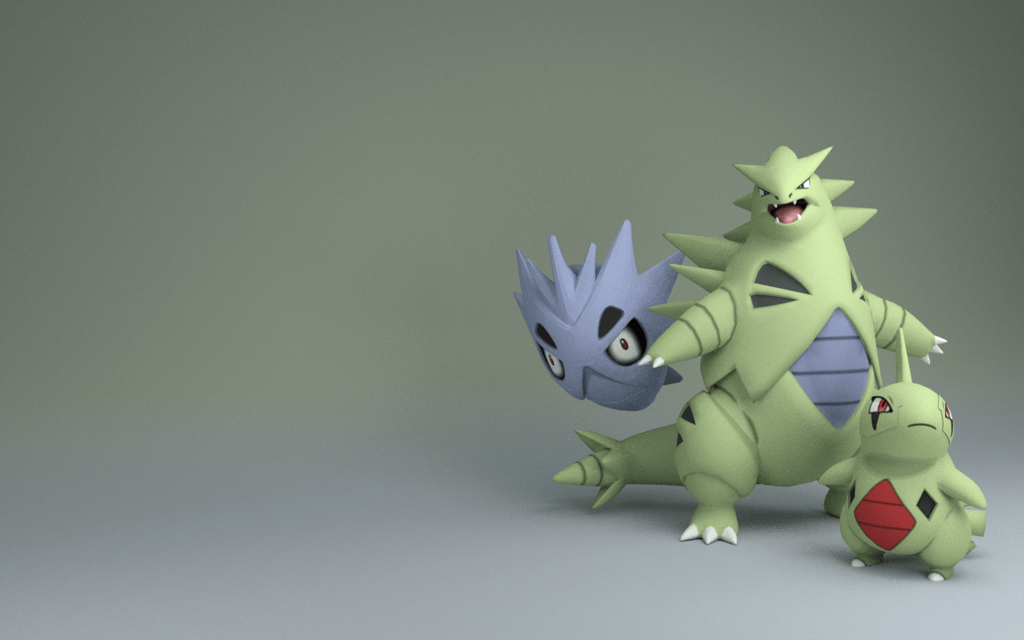 1440x900 My First Render. Tyranitar Family!, Desktop