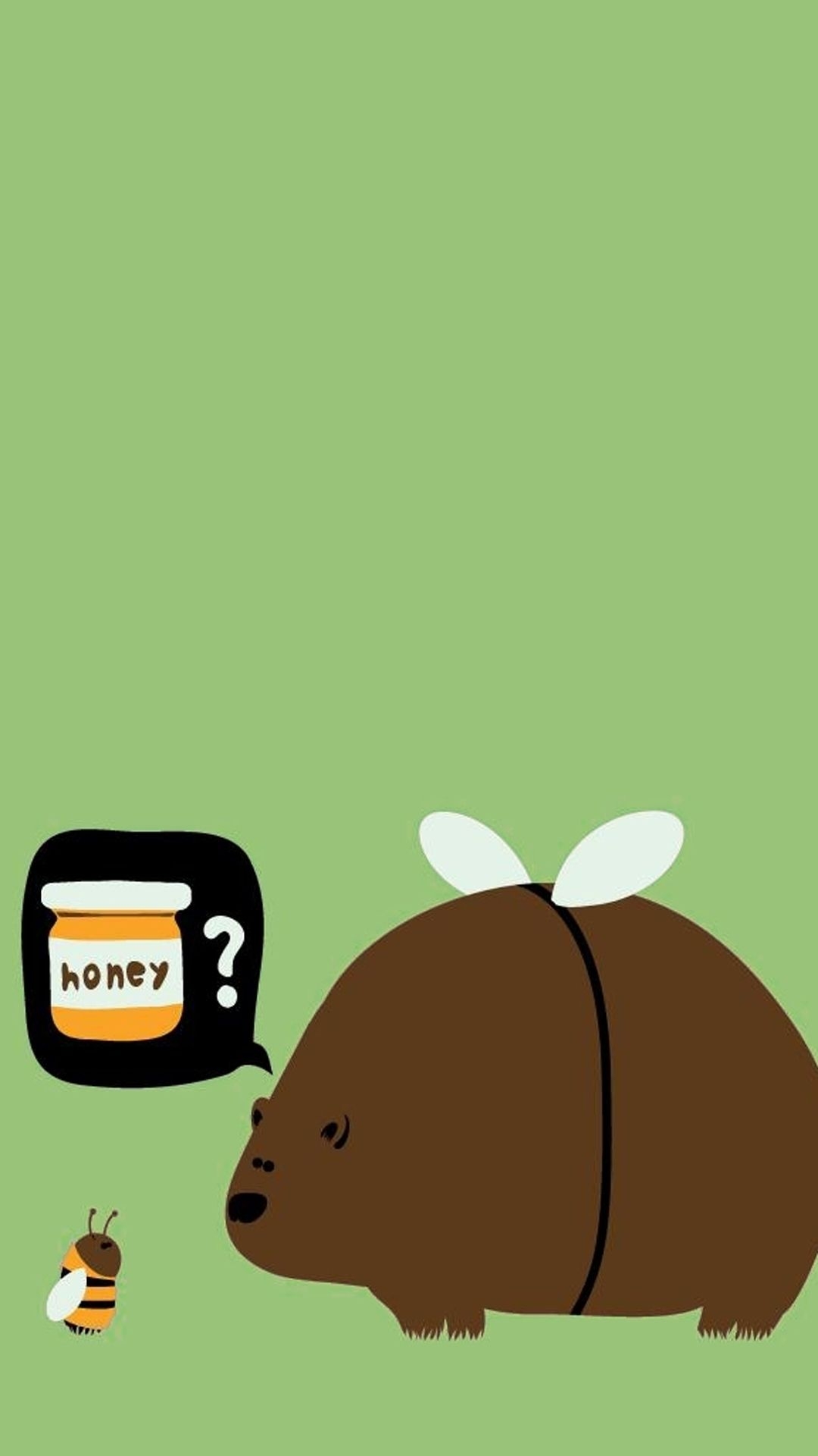 1080x1920 Cute Bear Honey Bee iPhone 8 Wallpaper Free Download, Phone