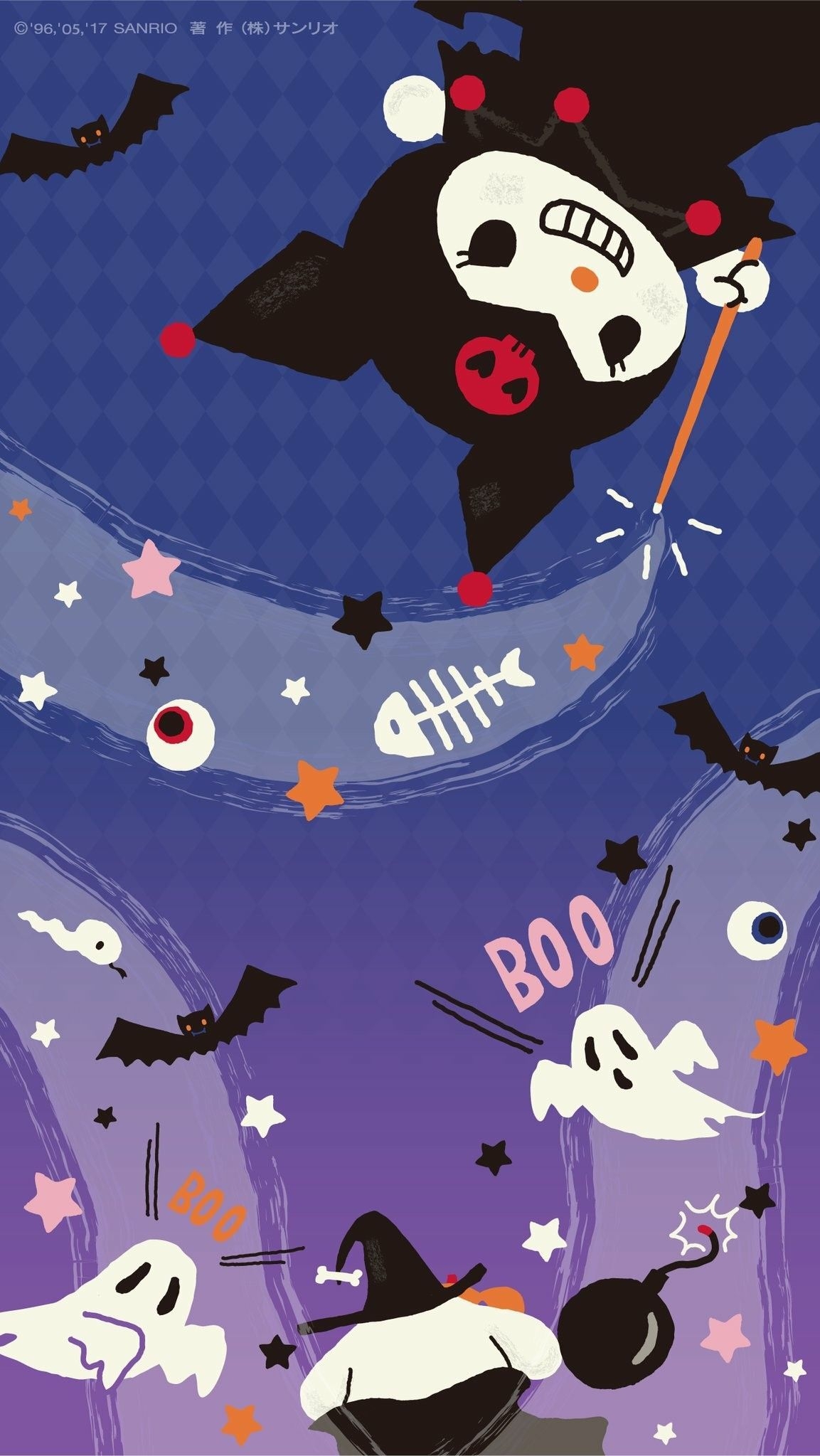 1160x2050 Kuromi. Sanrio wallpaper, Kawaii wallpaper, Hello kitty halloween, Phone