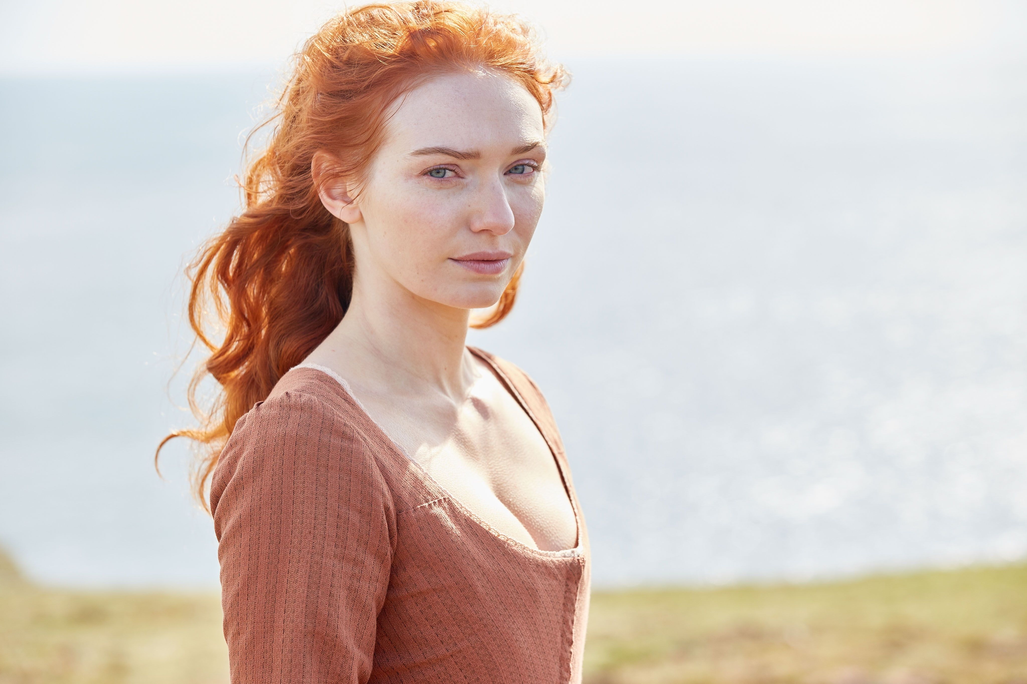 4100x2740 Eleanor Tomlinson Poldark Women Redhead Dredd Dress Women Outdoors Blue Eyes Wallpaper:, Desktop