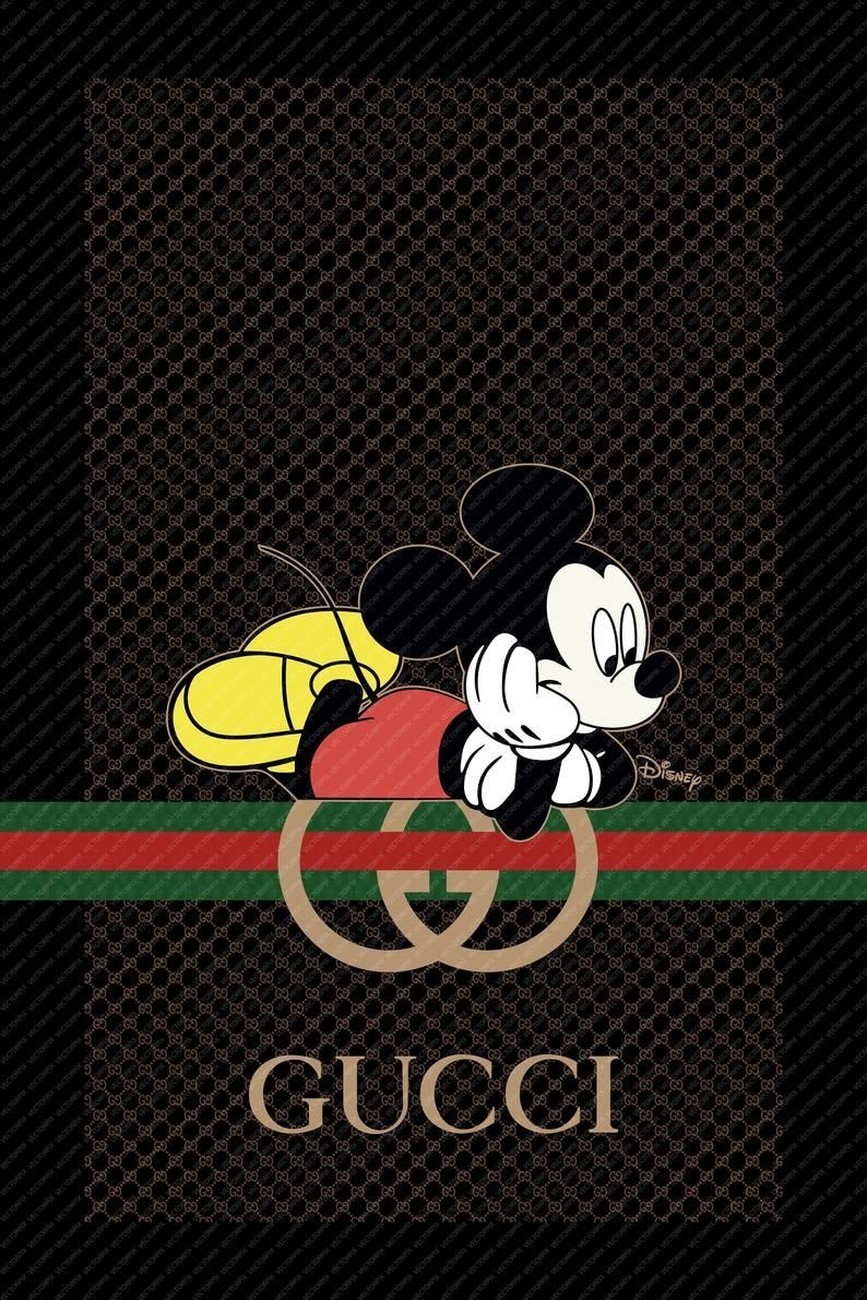 800x1200 Gucci Logo Poster Gucci Home Decor Gucci Wall Art. Etsy. Mickey mouse wallpaper, Mickey mouse wallpaper iphone, Printable graphic art, Phone