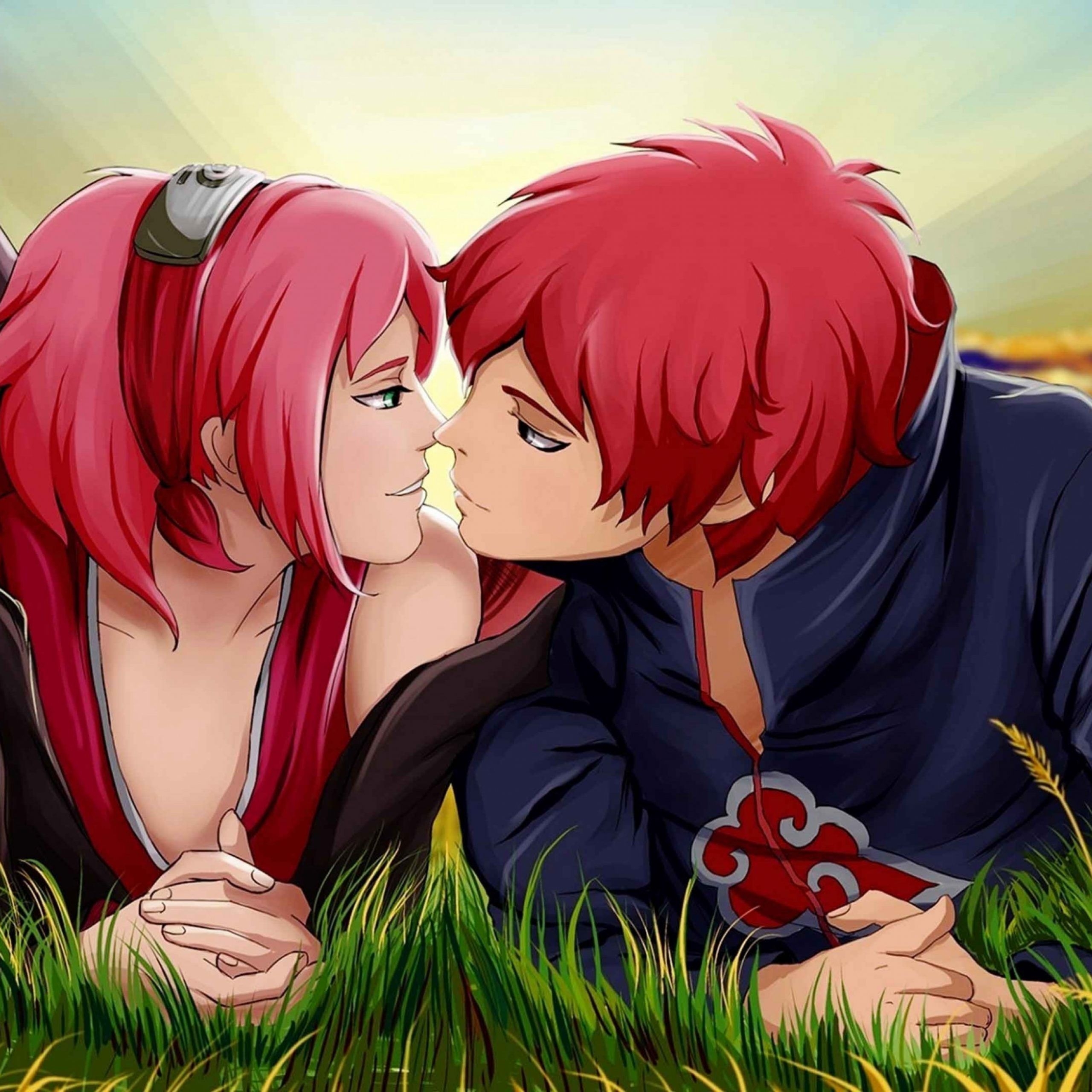 2560x2560 3D Cartoon Love Couple Wallpaper, Phone