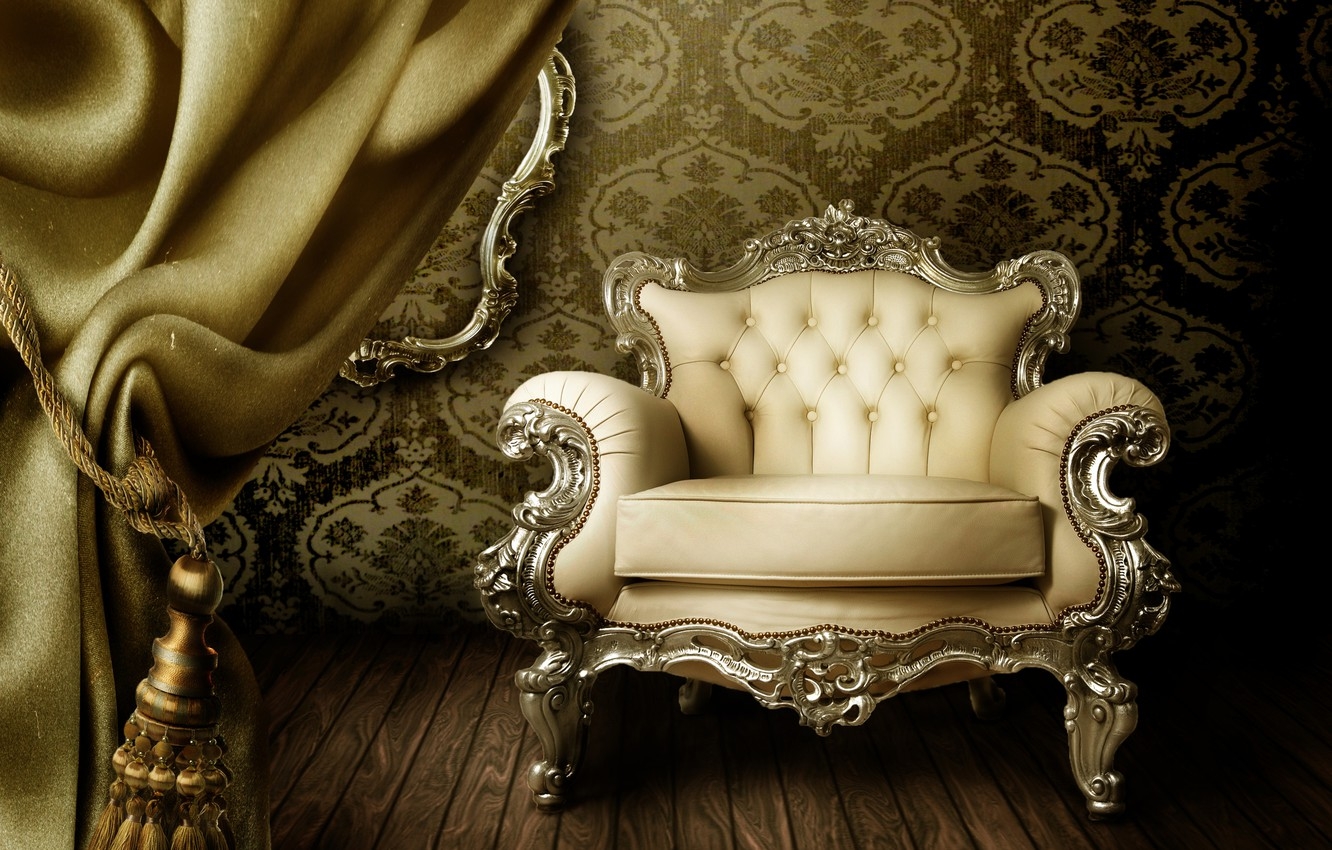 1340x850 Wallpaper Wallpaper, chair, curtains, vintage, interior, luxury, curtain image for desktop, section интерьер, Desktop