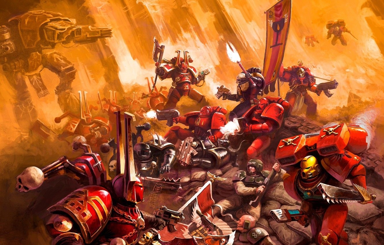 1340x850 Wallpaper battle, Space Marine, Warhammer Chaos, chaos, Desktop