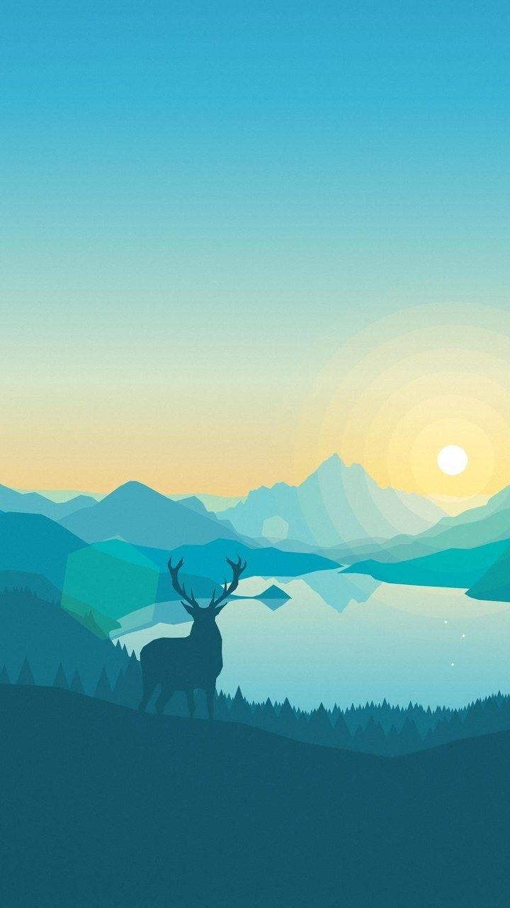 720x1280 Sunrise Lake Art Work Wallpaper- [], Phone