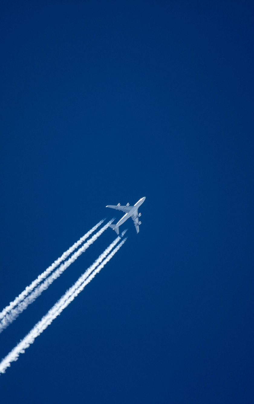 840x1340 Download aircraft, sky, smoke trails, minimal  wallpaper, iphone iphone 5s, iphone 5c, ipod touch,  HD image, background, 7657, Phone