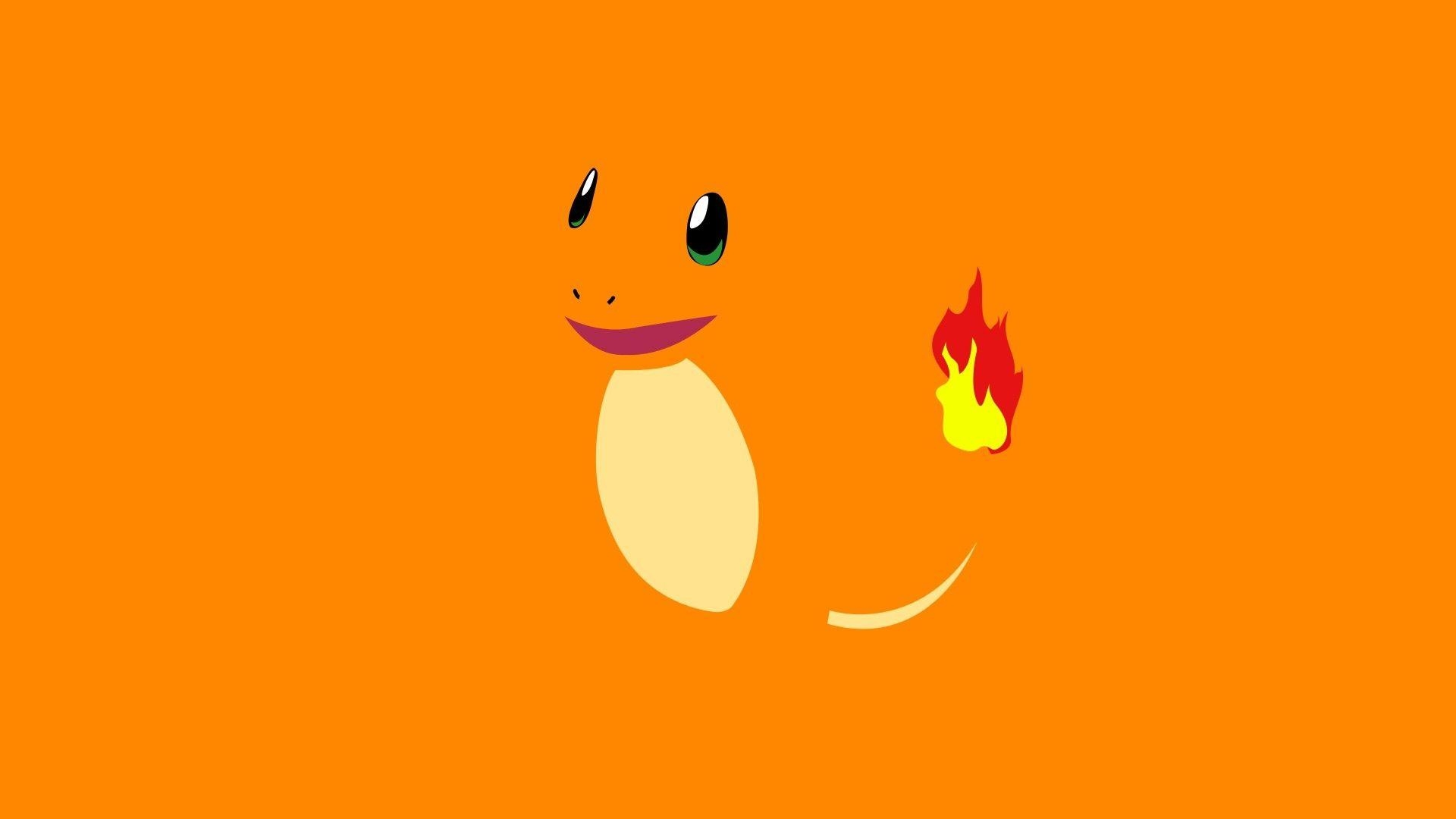 1920x1080 pokemon minimalistic yellow fire orange charmander, Desktop