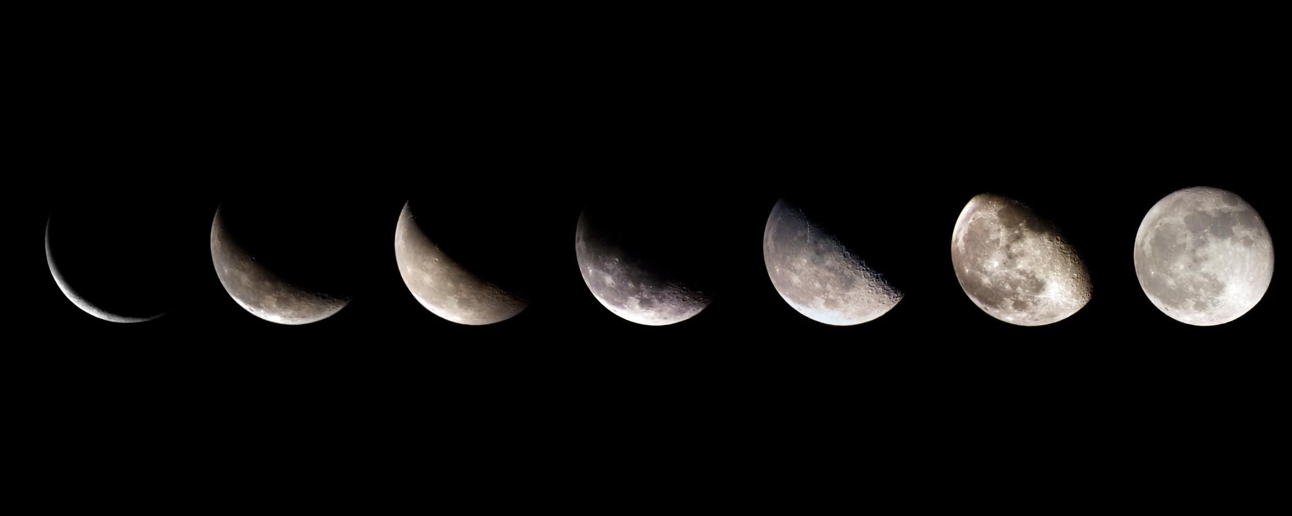 2560x1030 Moon Phases Dual Screen Wallpaperx1024, Dual Screen