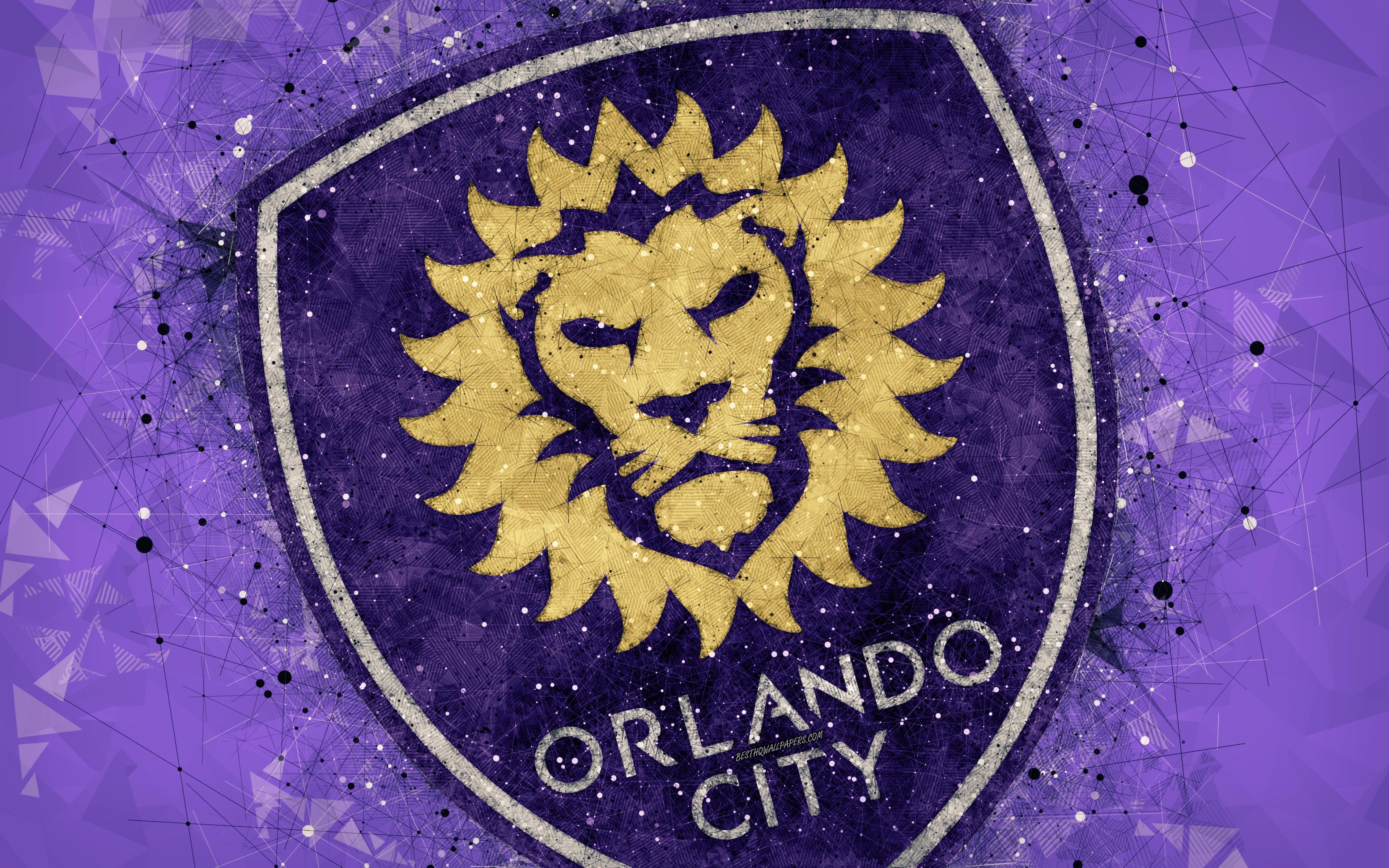 3840x2400 Download wallpaper Orlando City SC, 4k, American soccer club, logo, Desktop