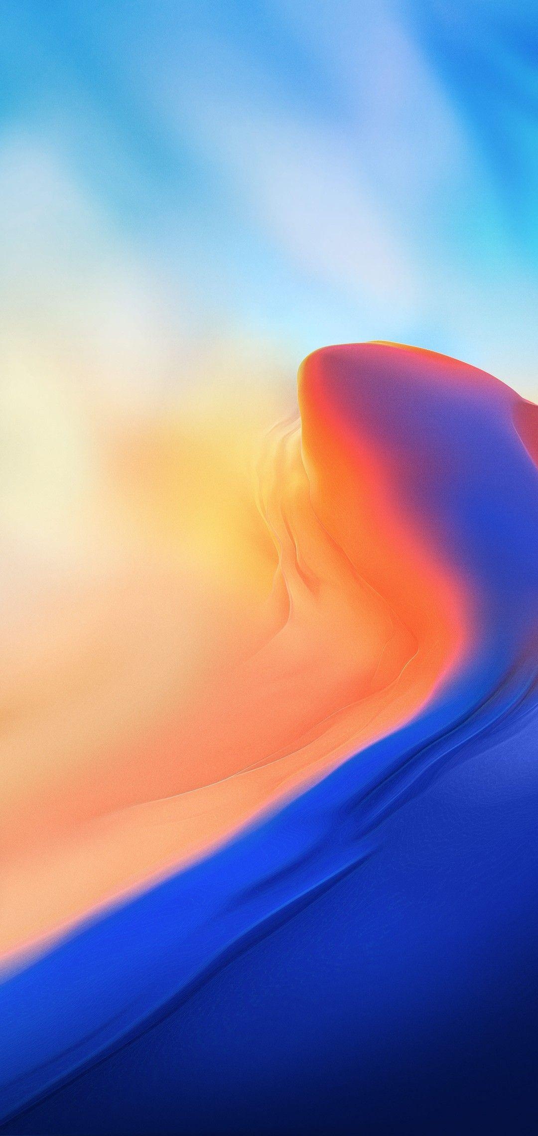 1080x2280 iOS iPhone X, orange, red, blue, clean, simple, abstract, apple, Phone