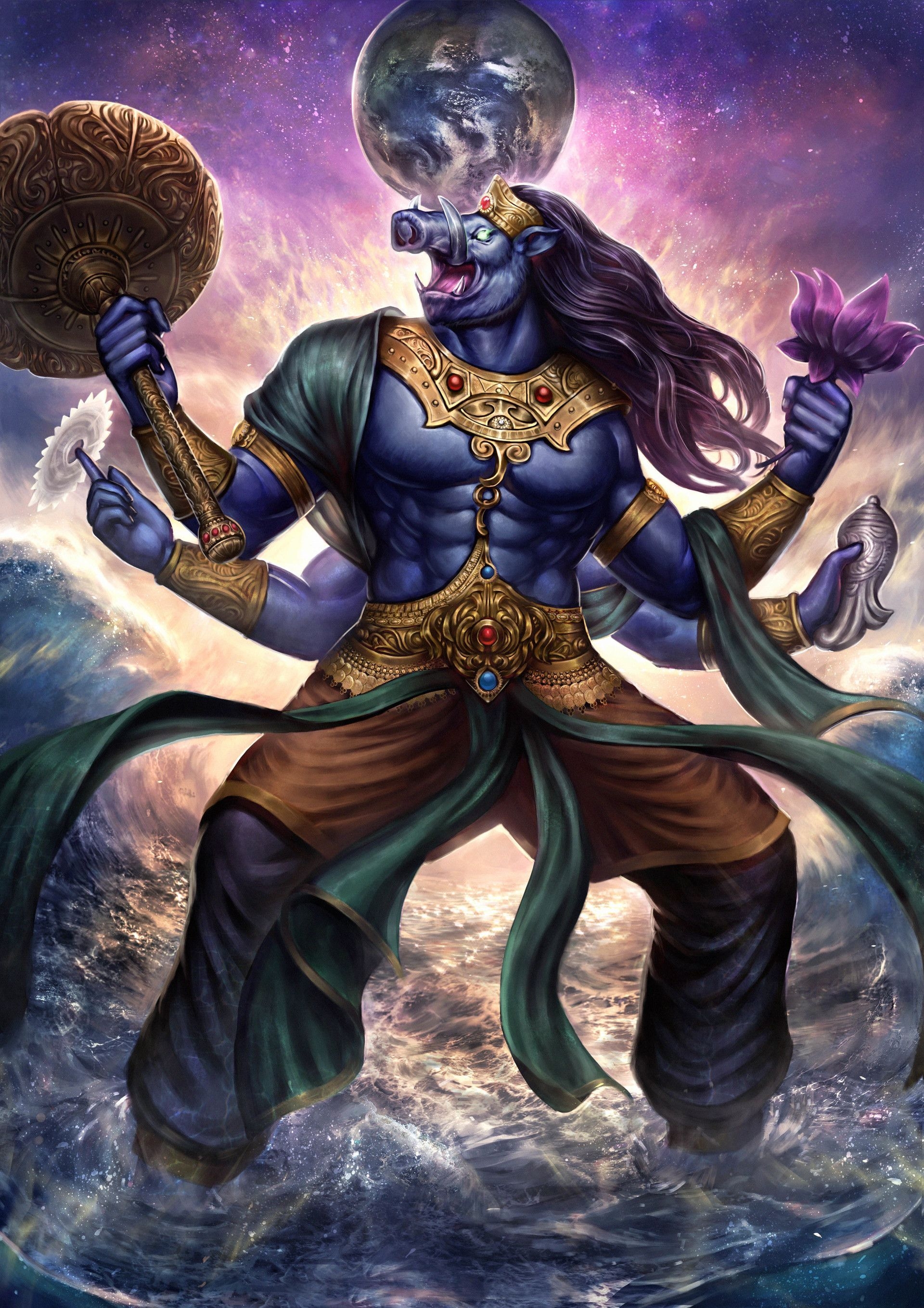 1920x2720 Varaha, Vishnu, Krishna avatar, Phone