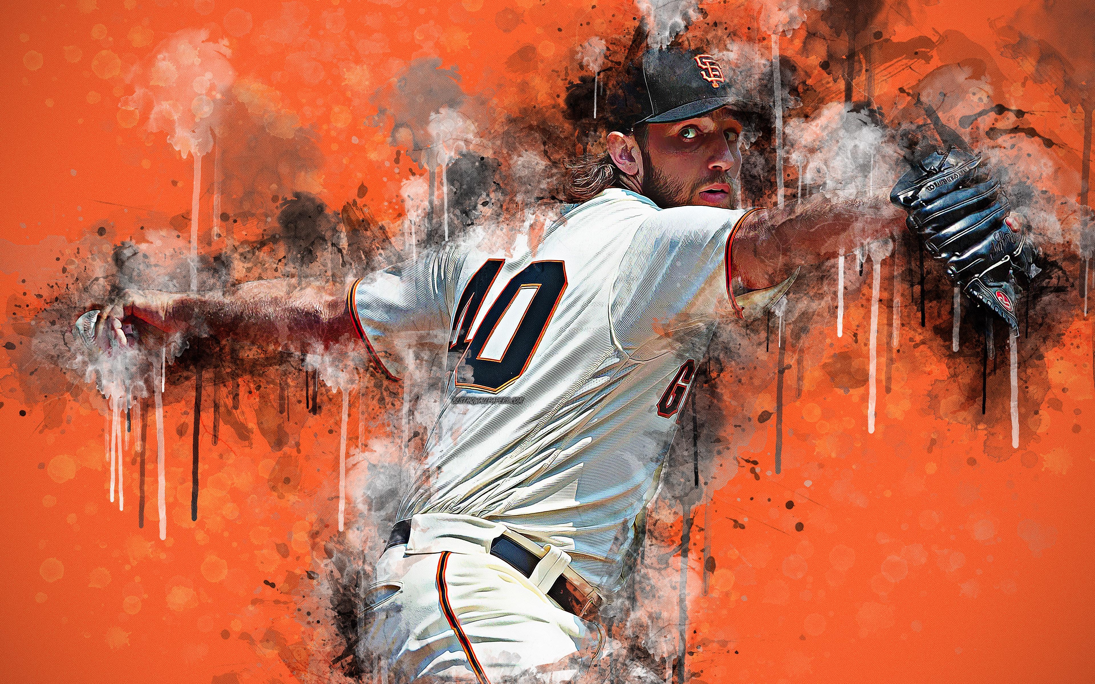 3840x2400 Download wallpaper Madison Kyle Bumgarner, 4k, art, American, Desktop