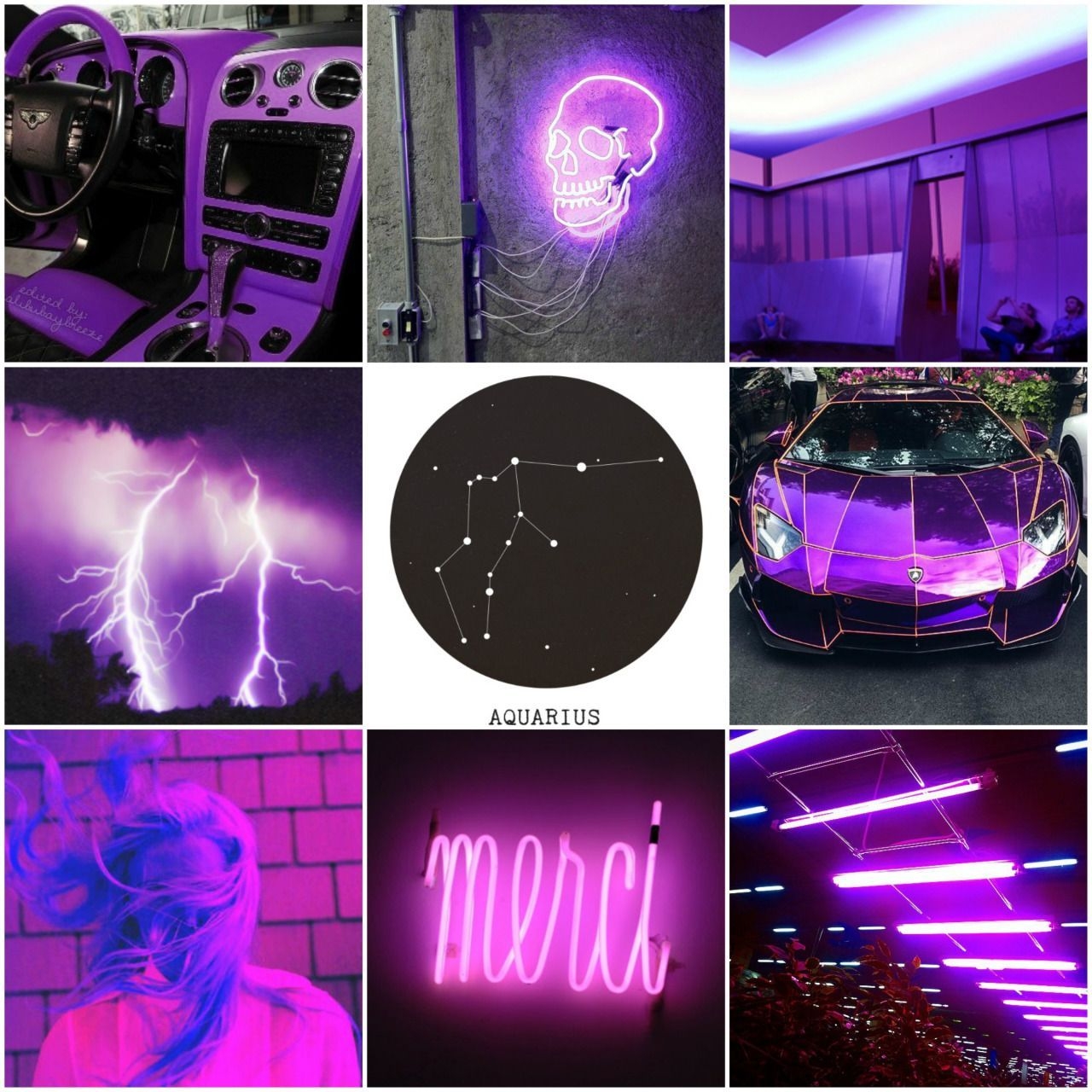 1280x1280 aesthetics • zodiac • neon • purple • aquarius. Aquarius aesthetic, Purple wallpaper iphone, Virgo and aquarius, Phone