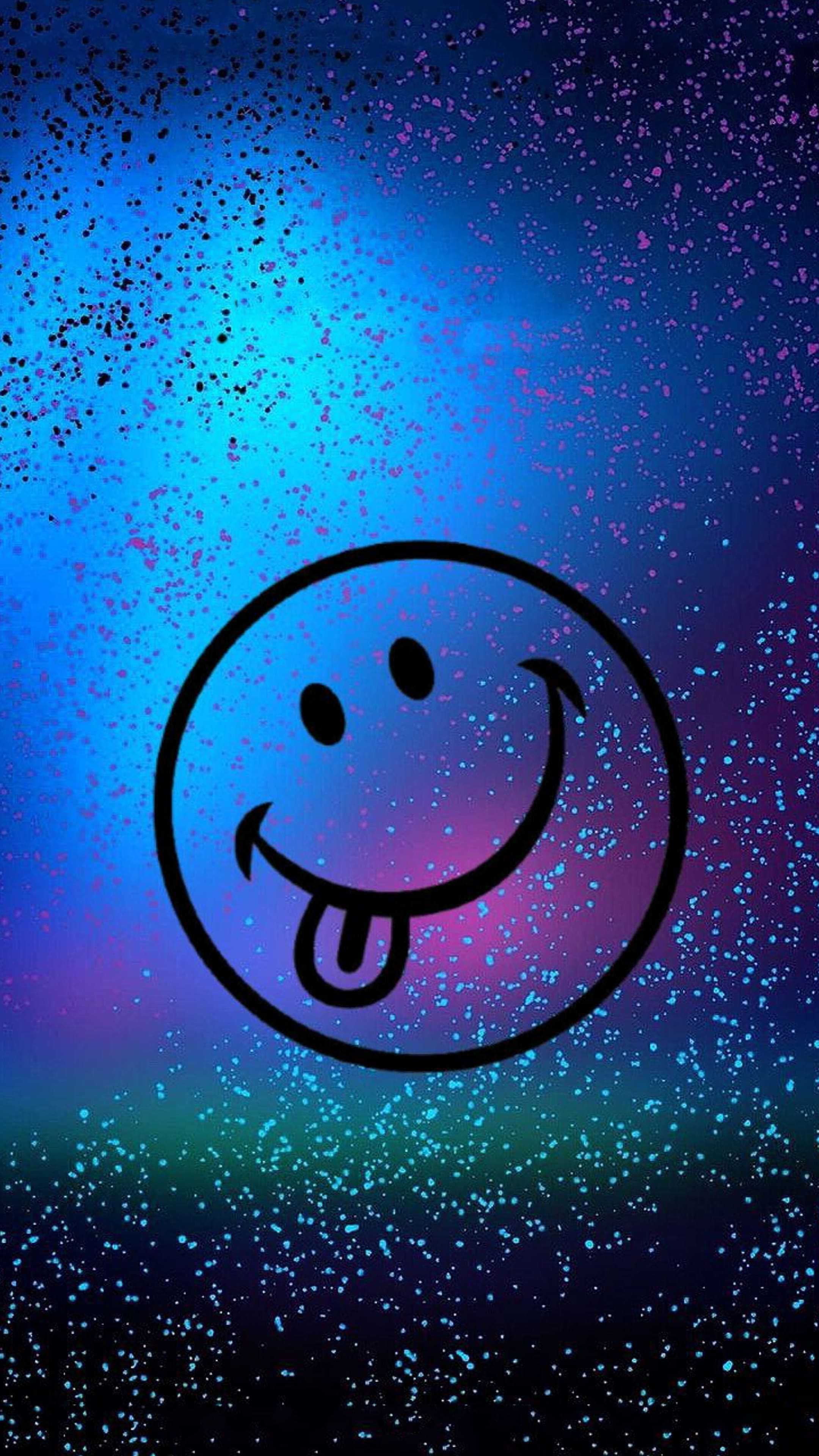 2160x3840 Blue Smiley Face Wallpaper, Phone