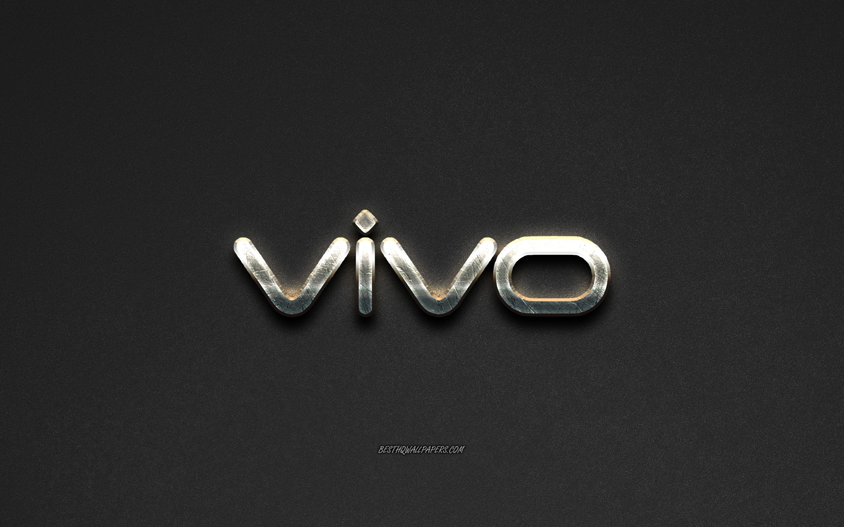 2880x1800 Download wallpaper Vivo logo, steel logo, Vivo Communication, Desktop